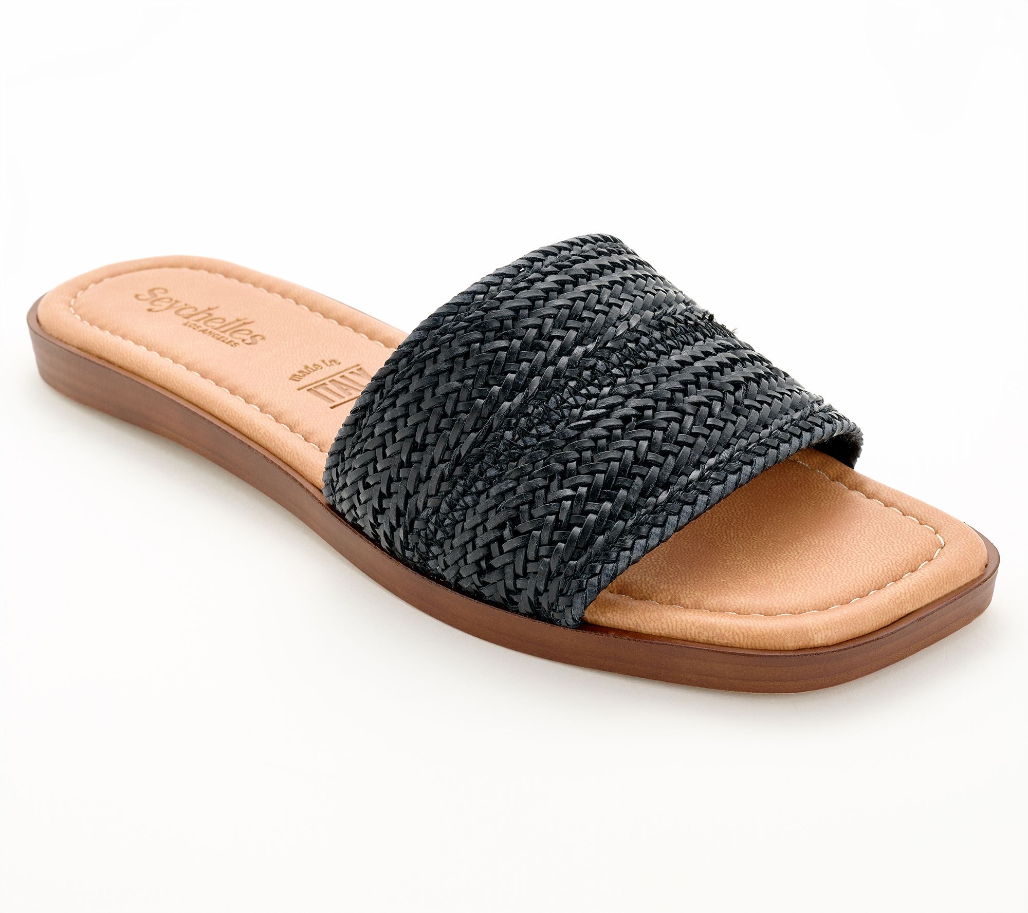 Seychelles Woven Raffia Slide Sandals- Palm Perfection