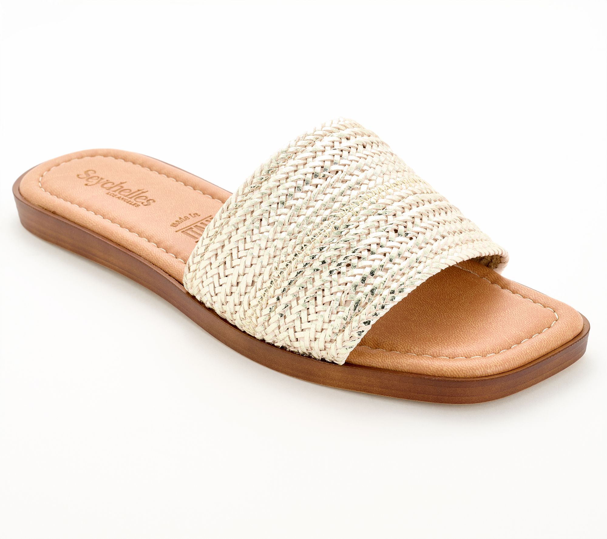 Seychelles Woven Raffia Slide Sandals- Palm Perfection