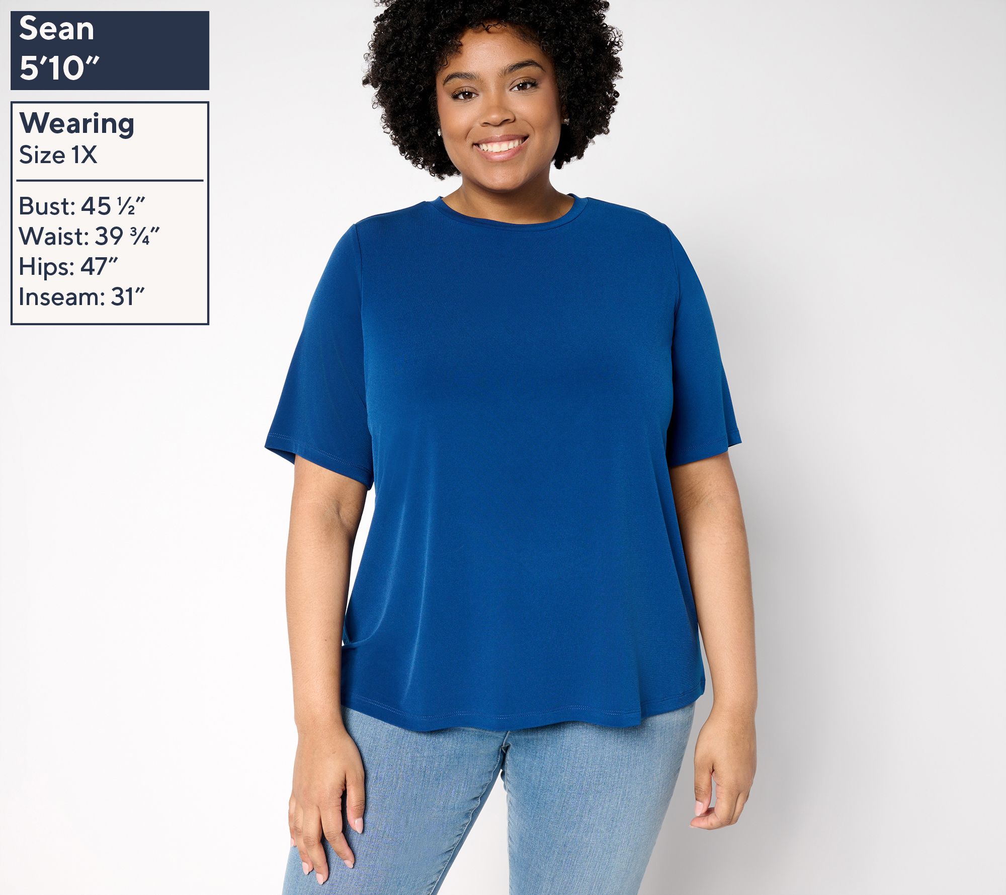 シェーンボーデン Susan Graver Essentials Butterknit Elbow Sleeve Bateau Neck