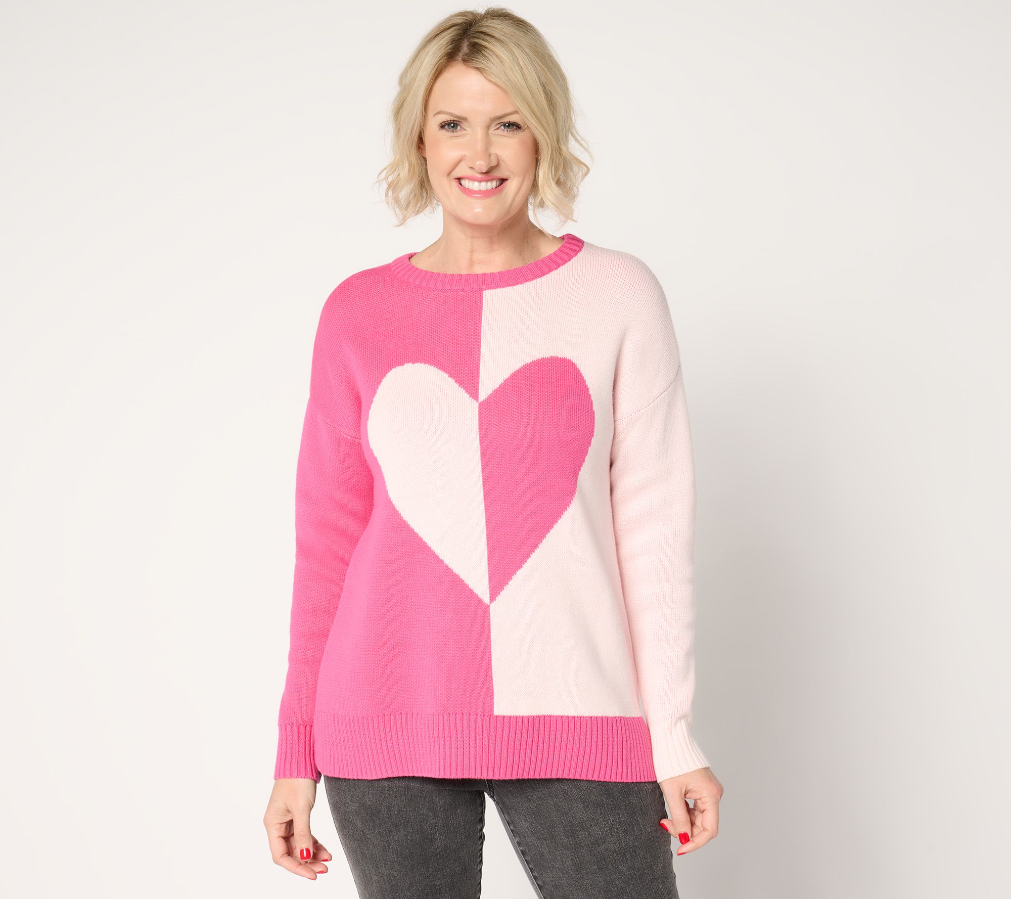 "As Is" Belle by Kim Gravel Queen of Hearts Color Block Sweater