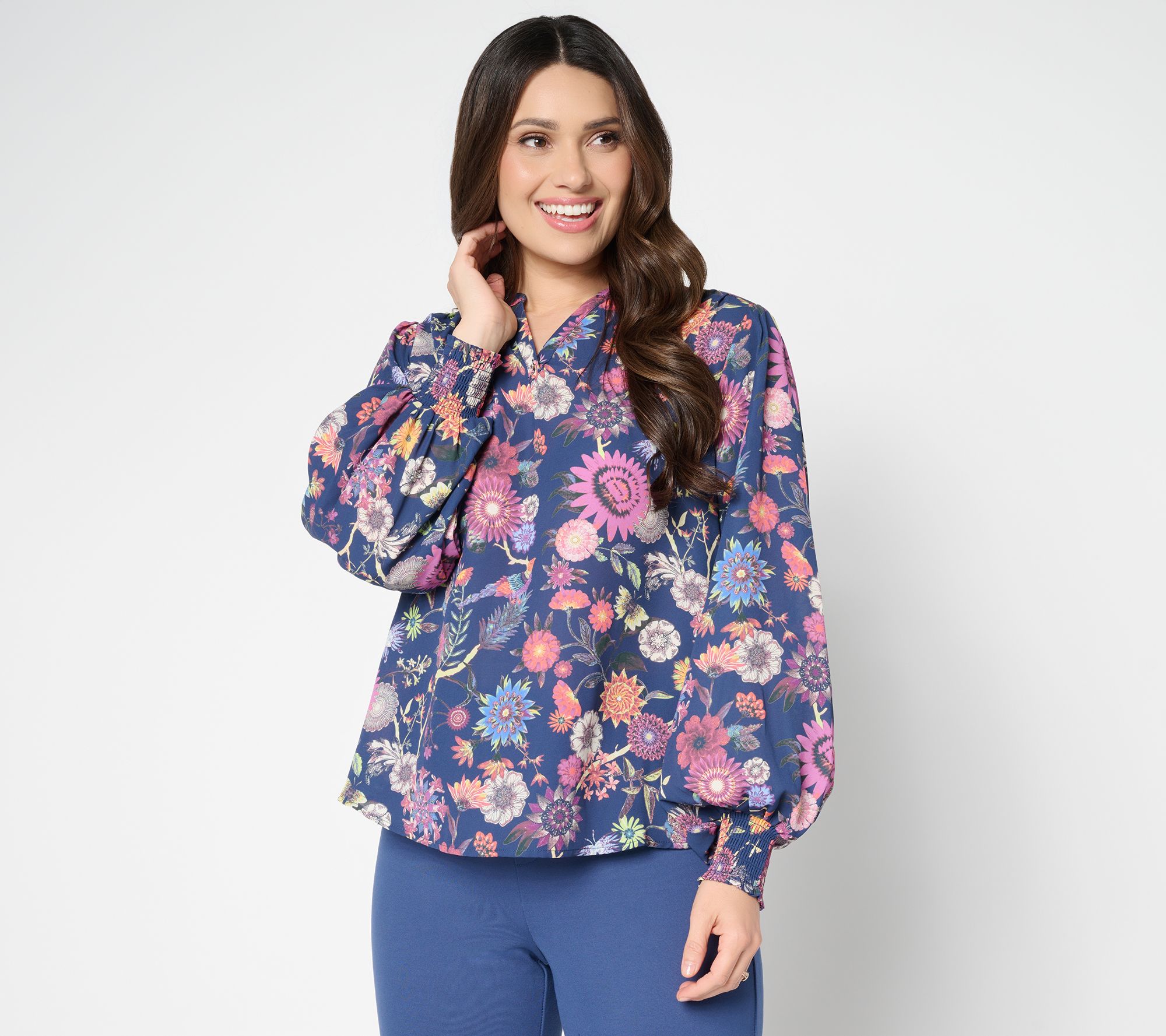 Nicole by Nicole Miller Crepe Chiffon Blouse