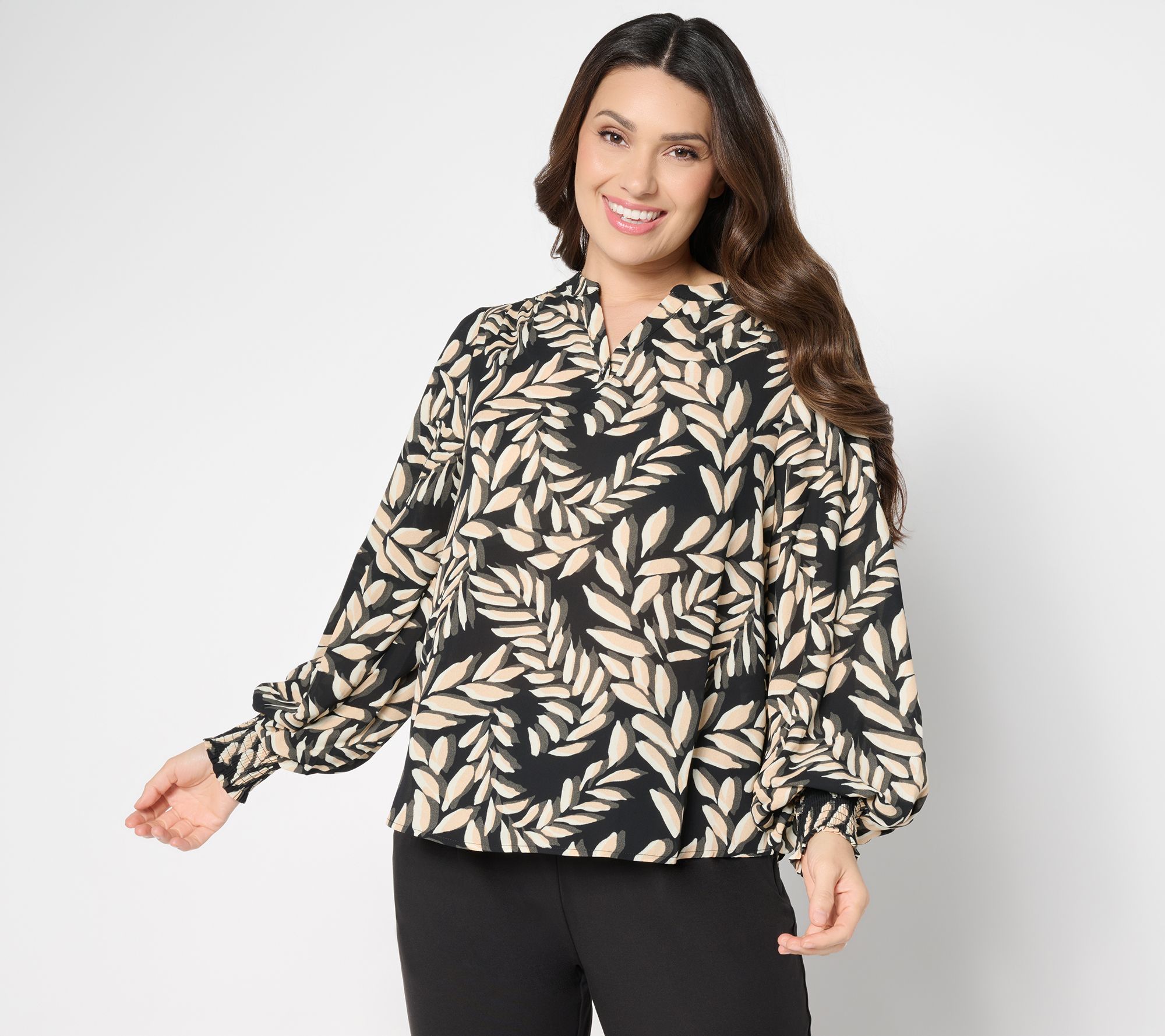 Nicole by Nicole Miller Crepe Chiffon Blouse