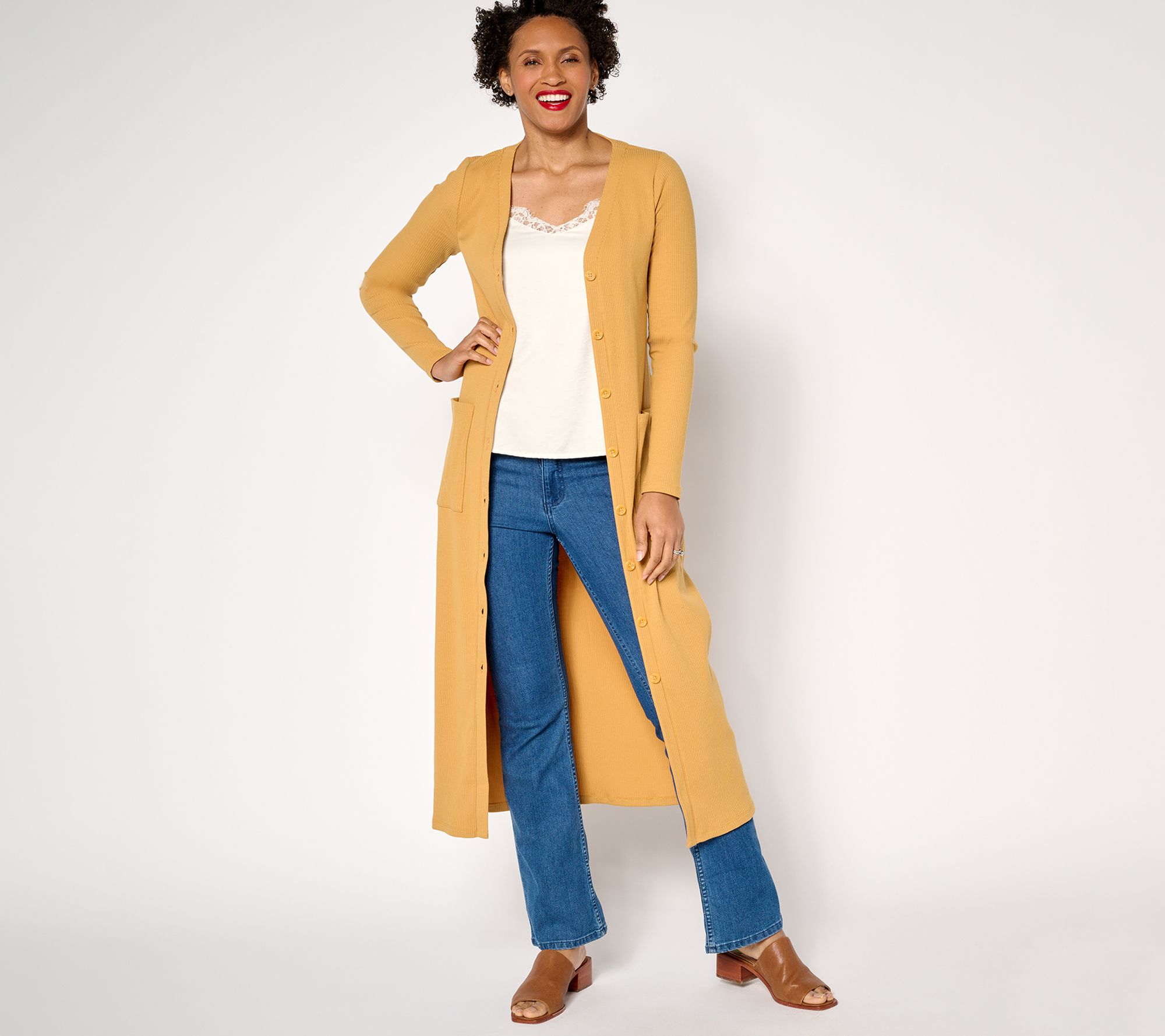 "As Is" Me by Jennie Garth Regular Mrytel Maxi Cardigan