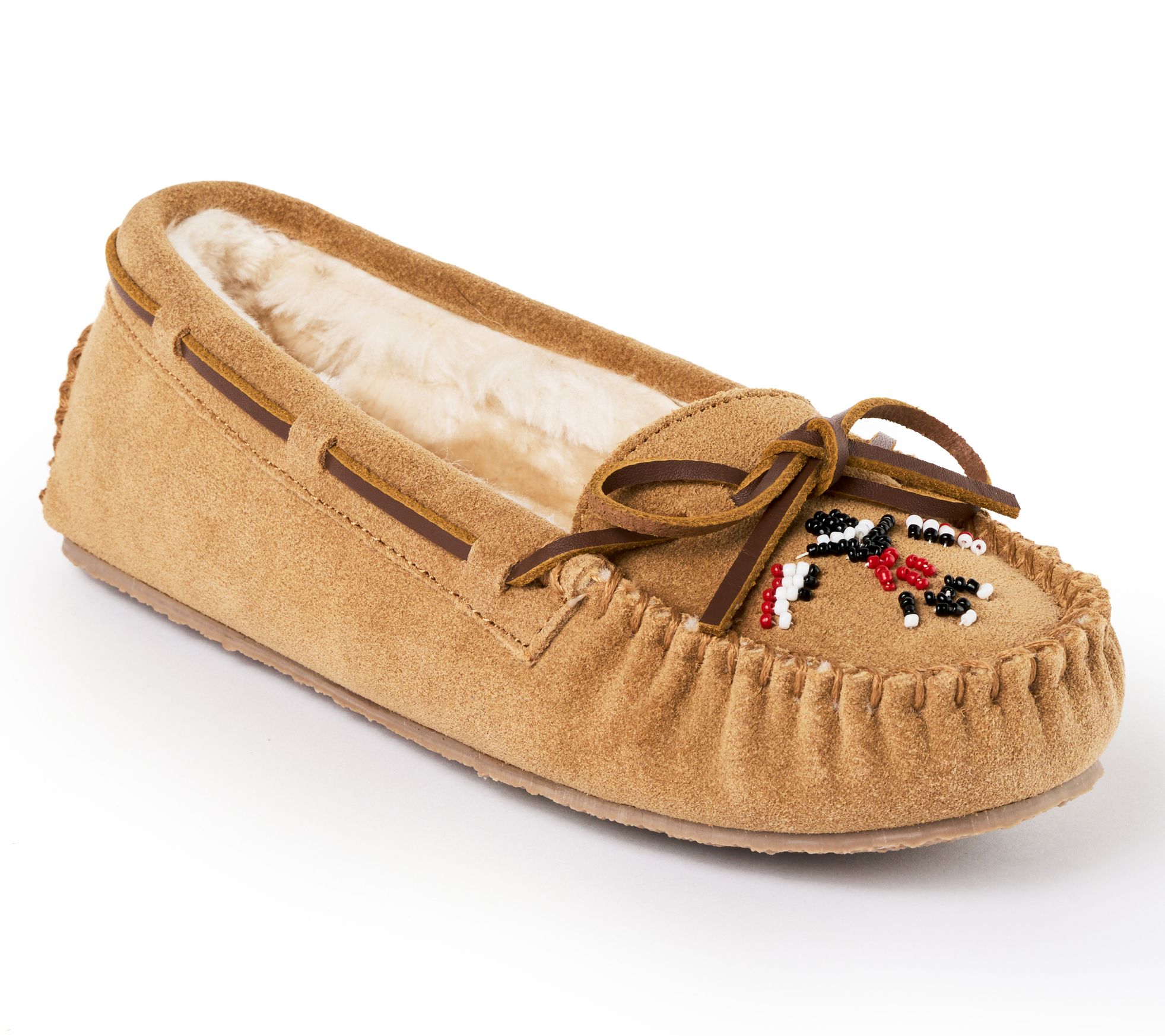 Minnetonka Women's Cally Thunderbird Animikii Suede Slipper