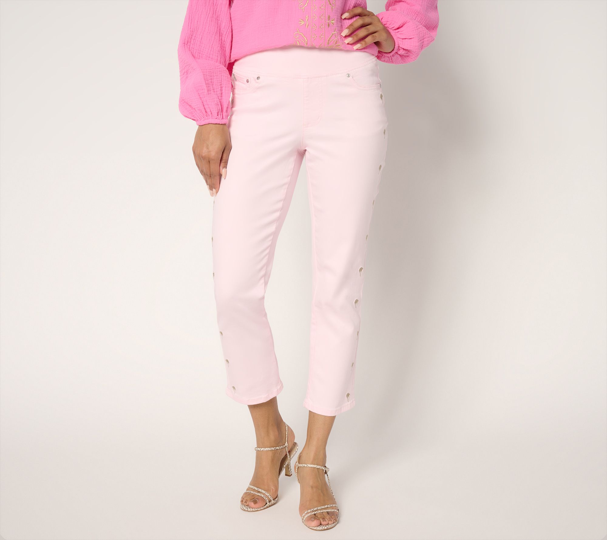"As Is" Belle by Kim Gravel Pet TripleLuxe Twill Palm Cropped Jean