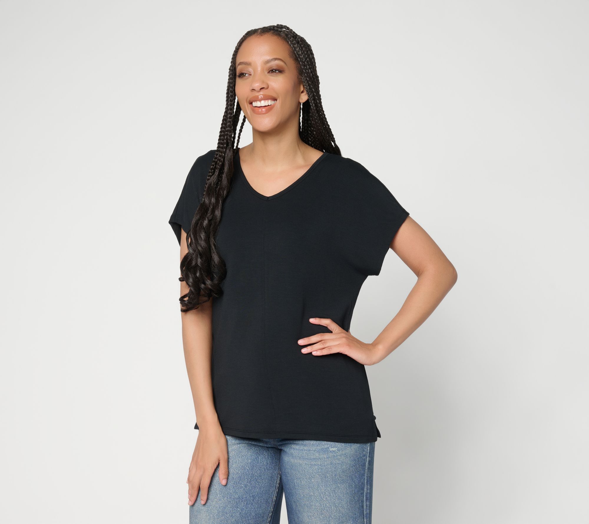 Anybody Micro Modal Brushed Knit Dolman Tee with Support System