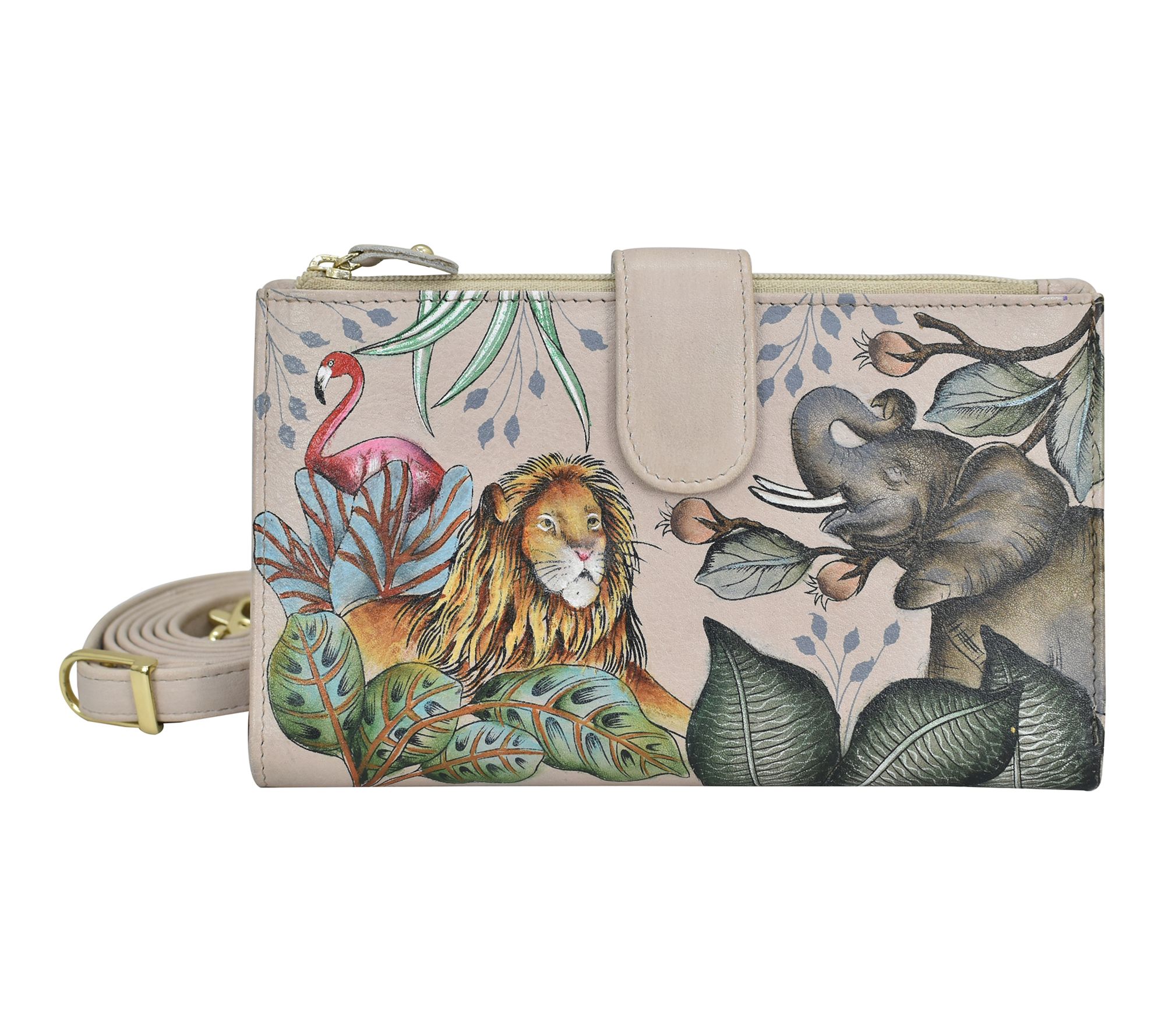 Anuschka Painted Leather Cell Phone Case& Wallet