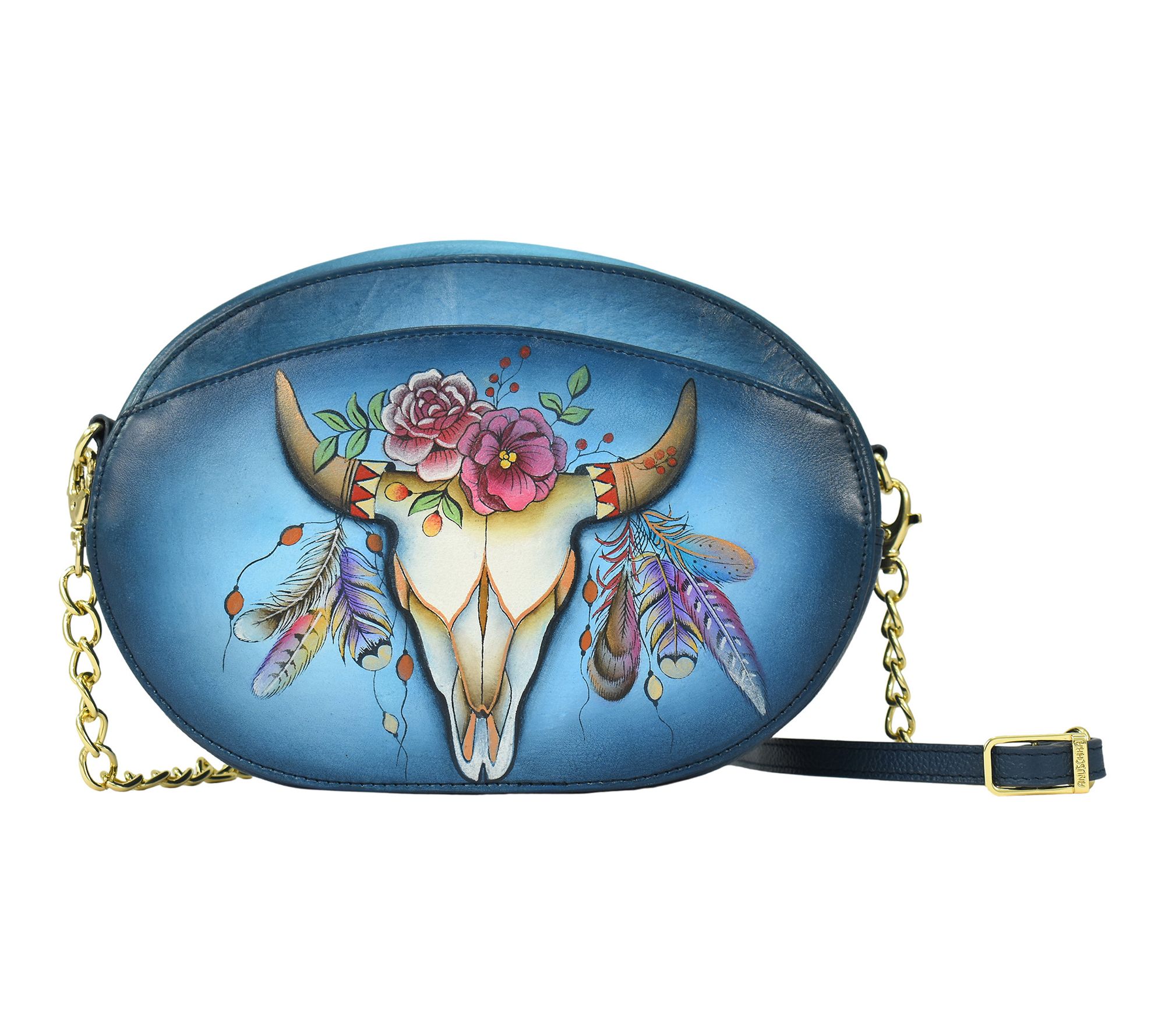 Anushcka Painted Leather Crossbody Bag
