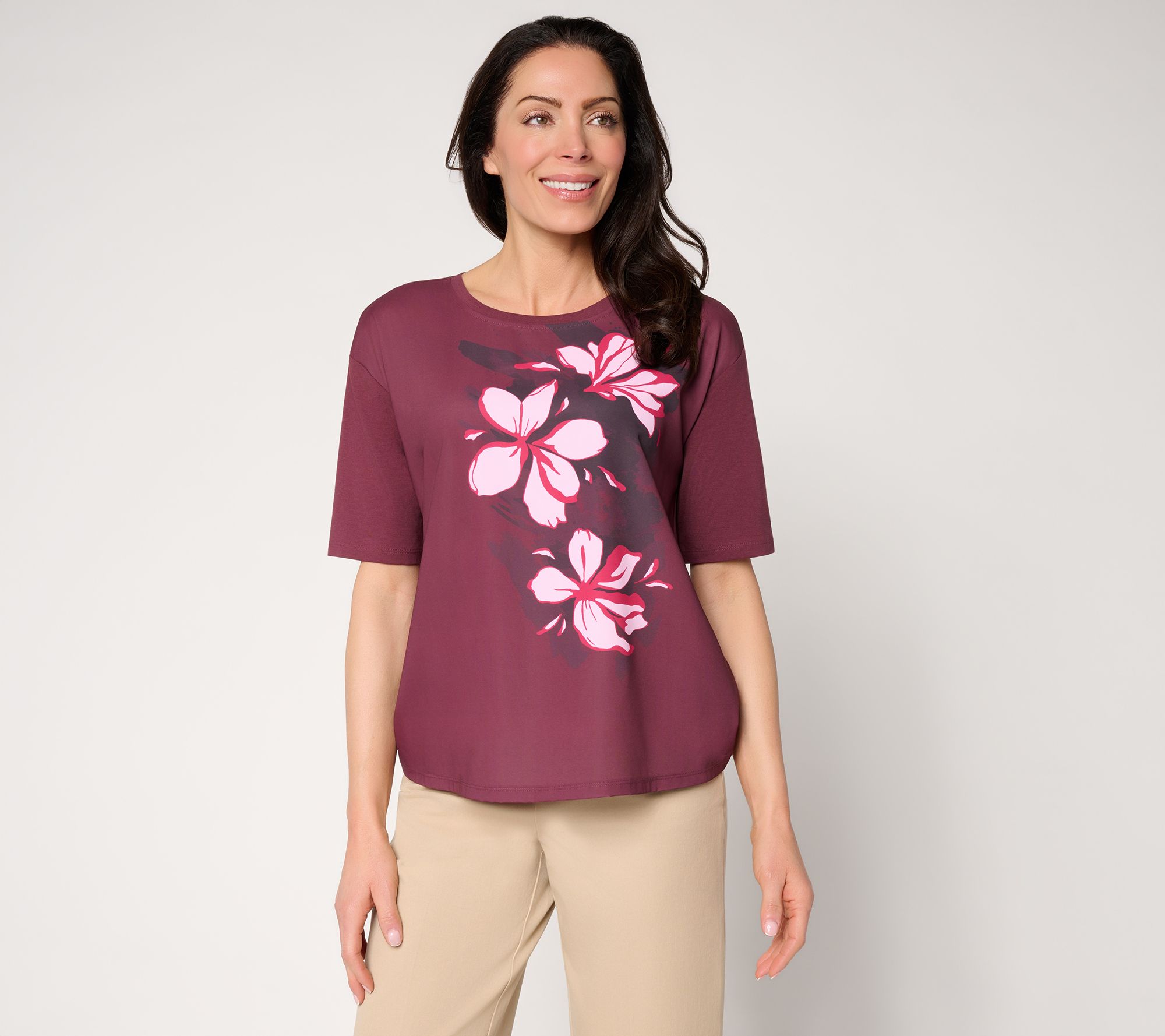 BEAUTIFUL by Lawrence Zarian Printed Knit & Woven Top