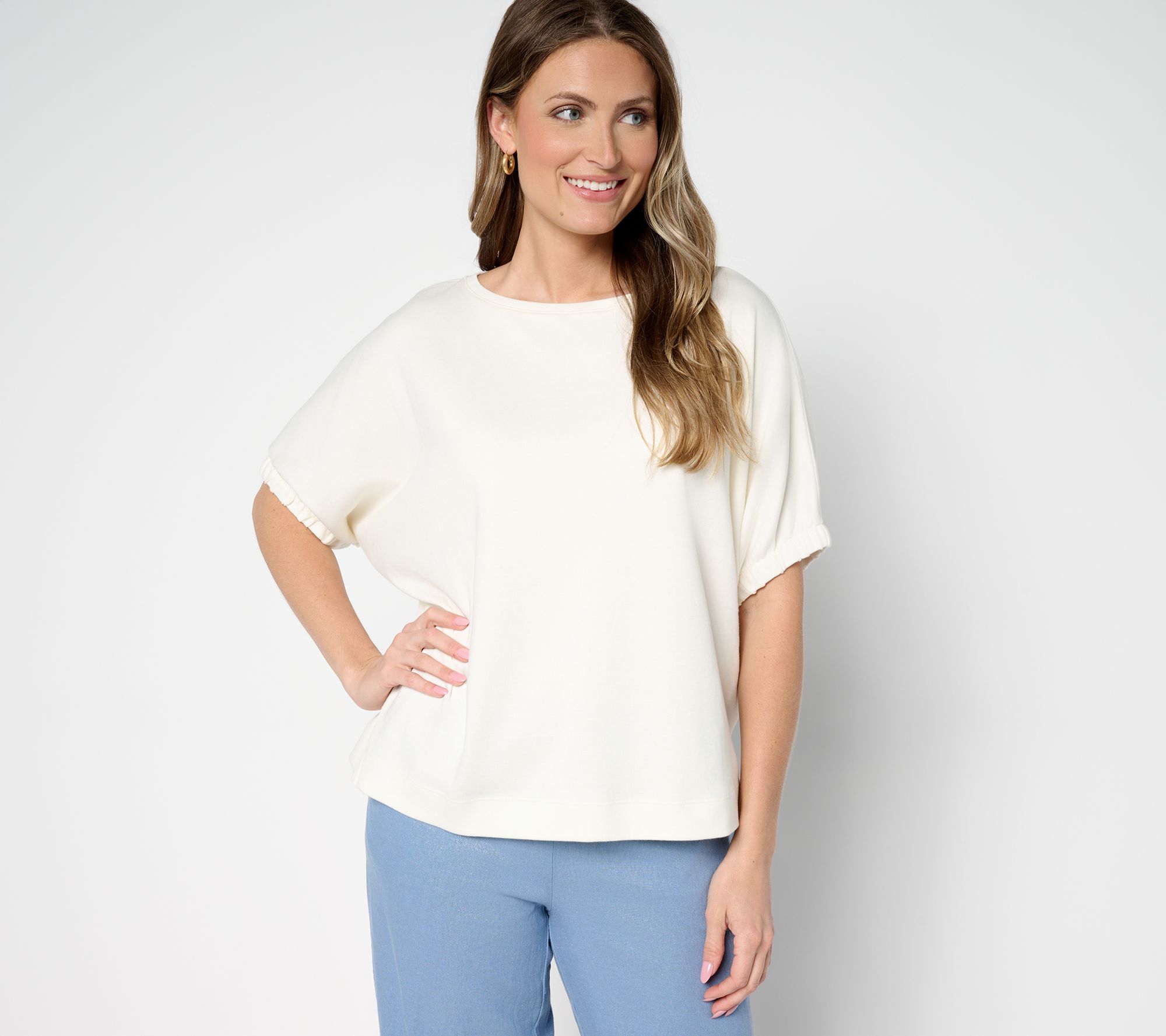 "As Is" Carla Rockmore Collection 100% Cotton Dolman Sleeve Top