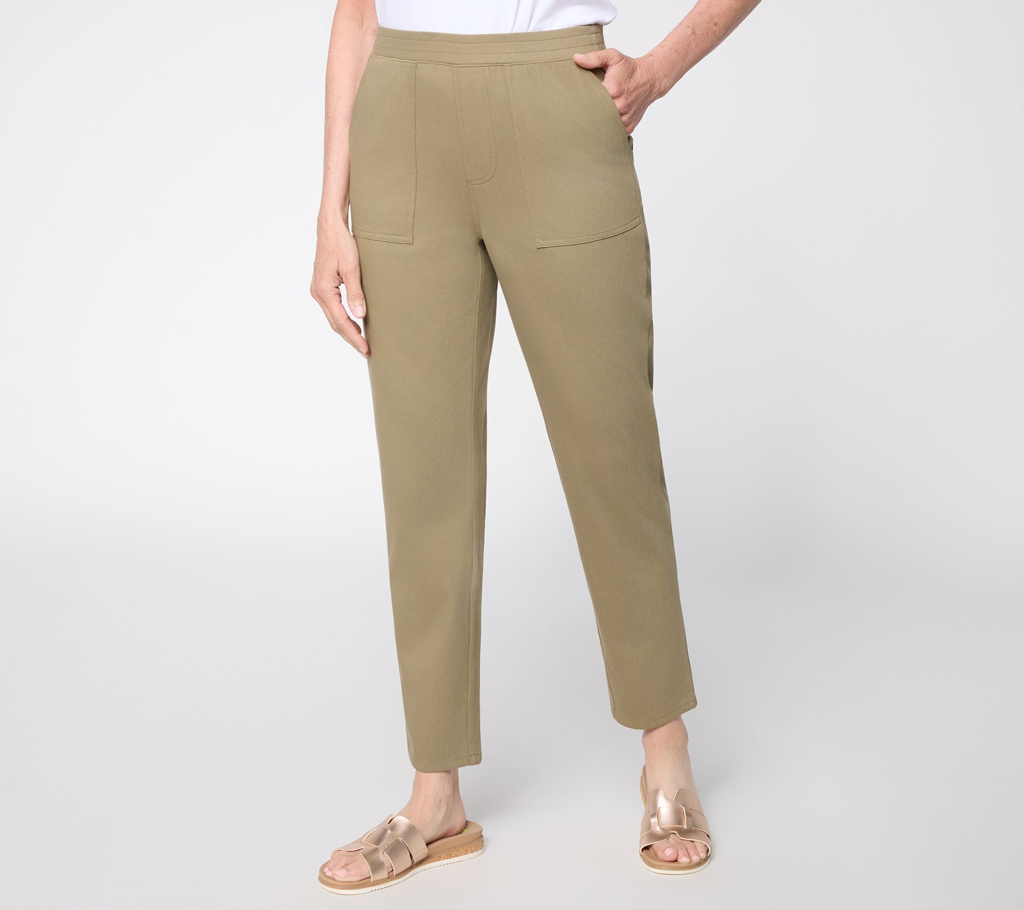 Denim & Co. Tall Comfy Knit Air Pull-On Tapered Ankle Pants