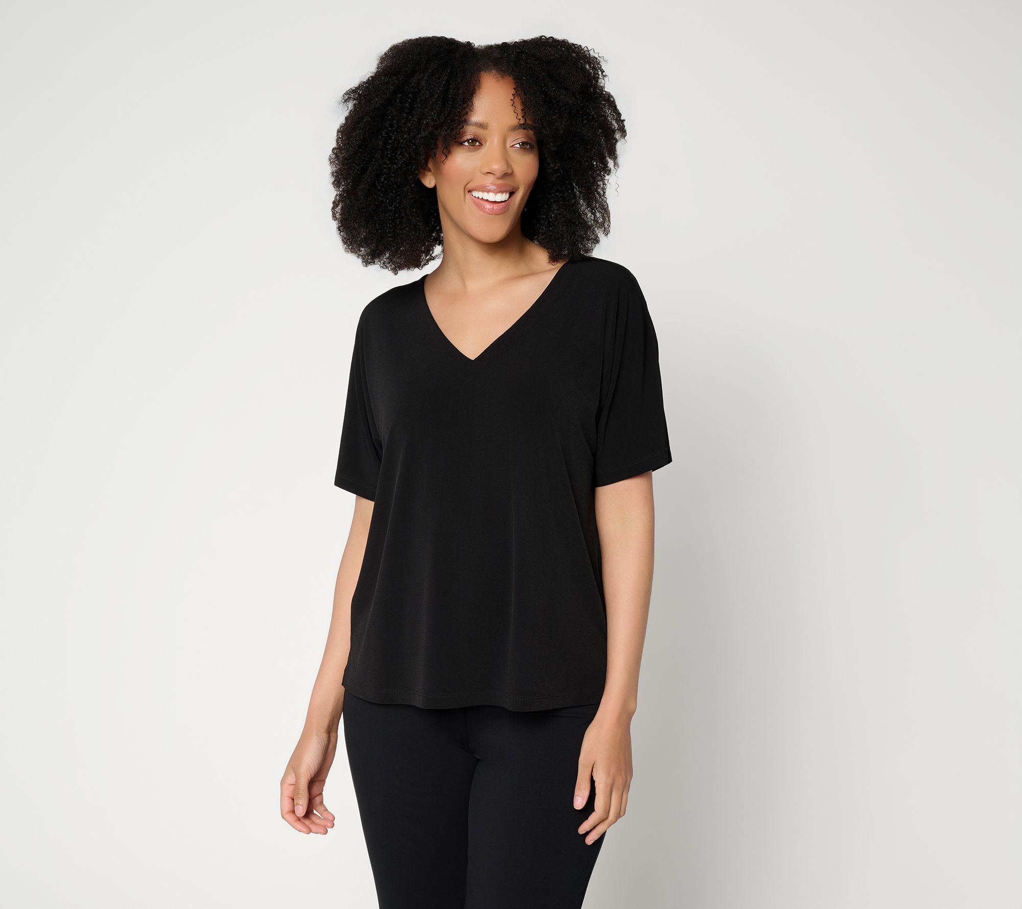 Susan Graver Essentails Liquid Knit Dolman Sleeve Top