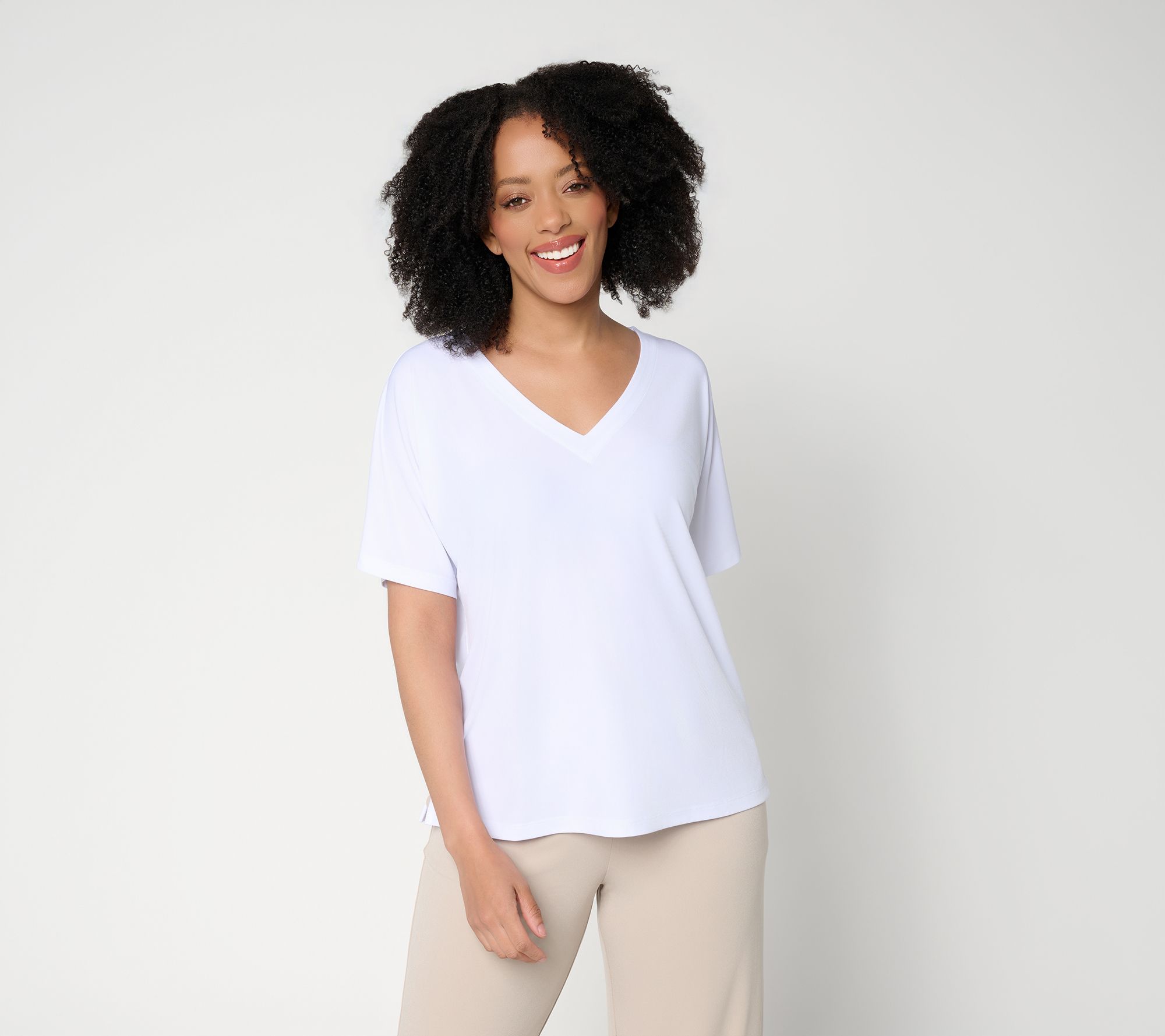 Susan Graver Essentails Liquid Knit Dolman Sleeve Top