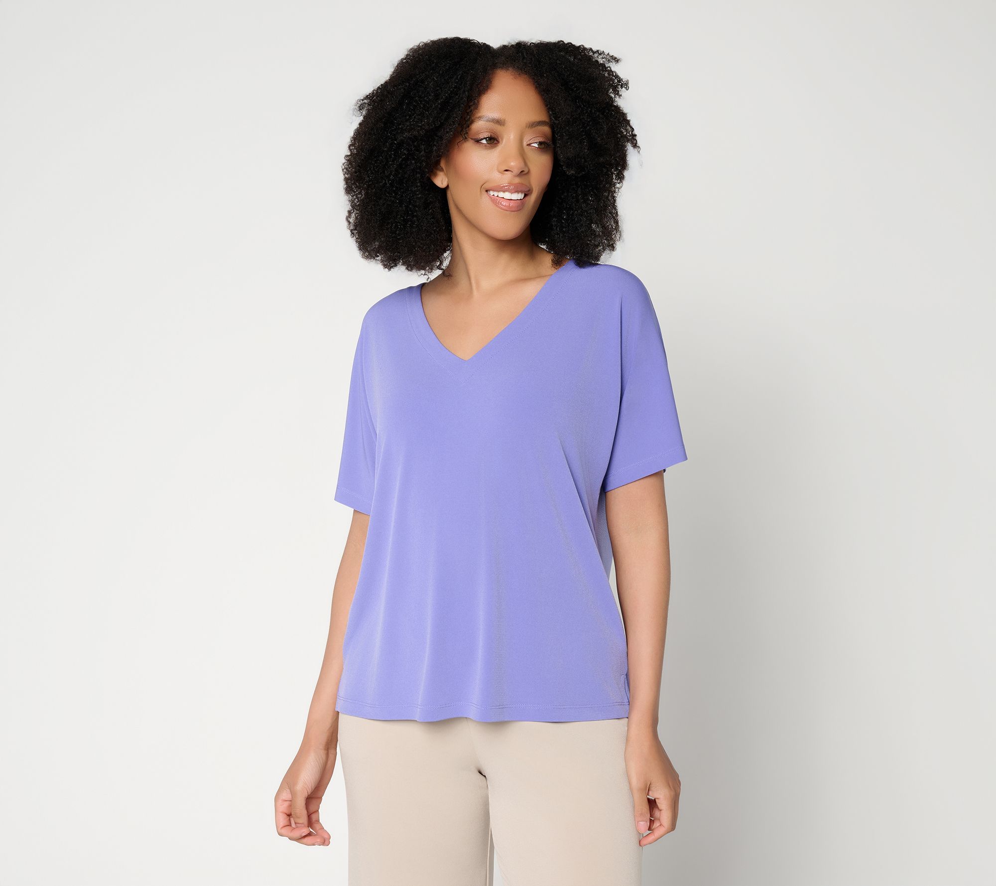 Susan Graver Essentails Liquid Knit Dolman Sleeve Top
