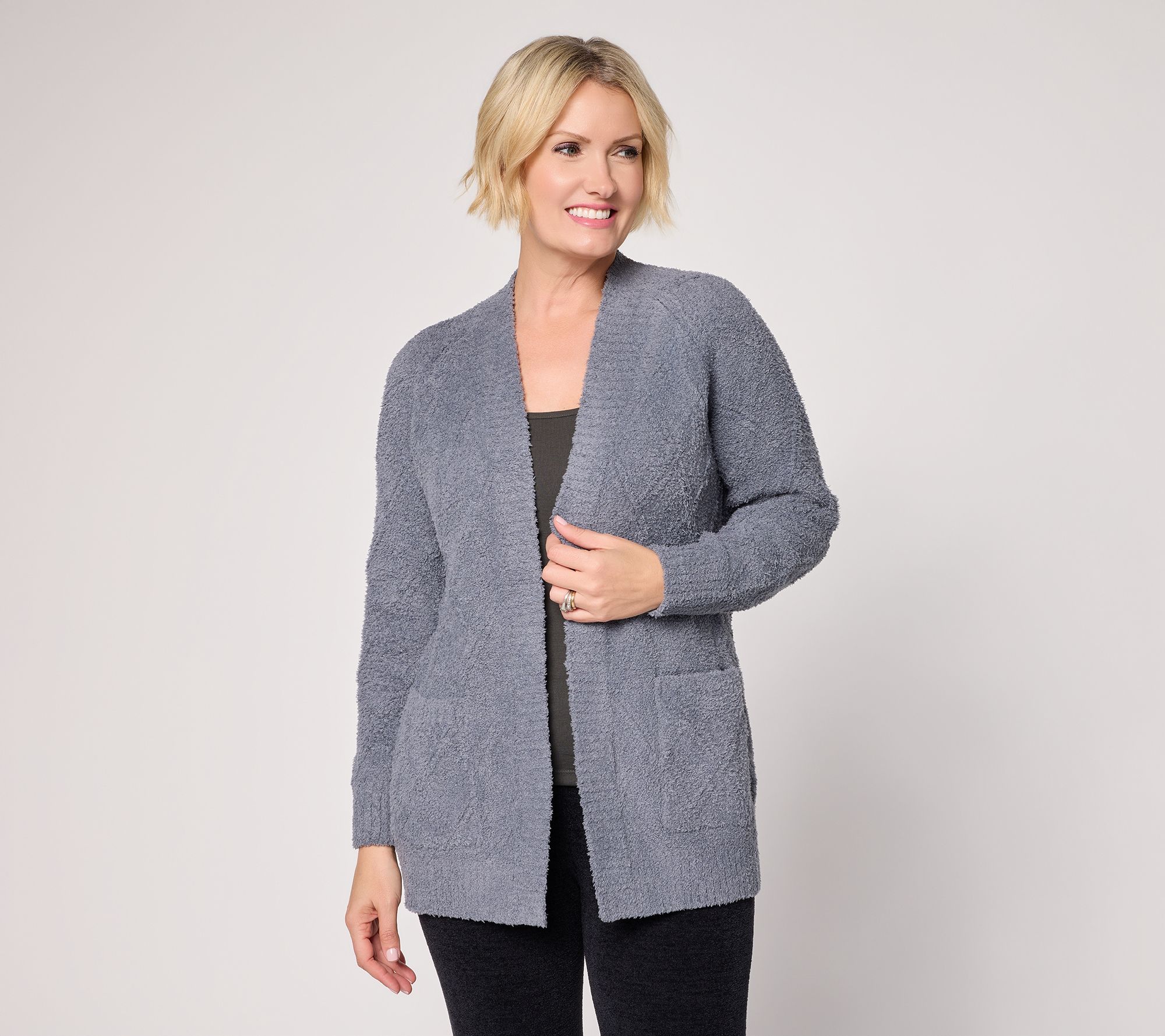 "As Is" Barefoot Dreams CozyChic Diamond Cable Cardigan