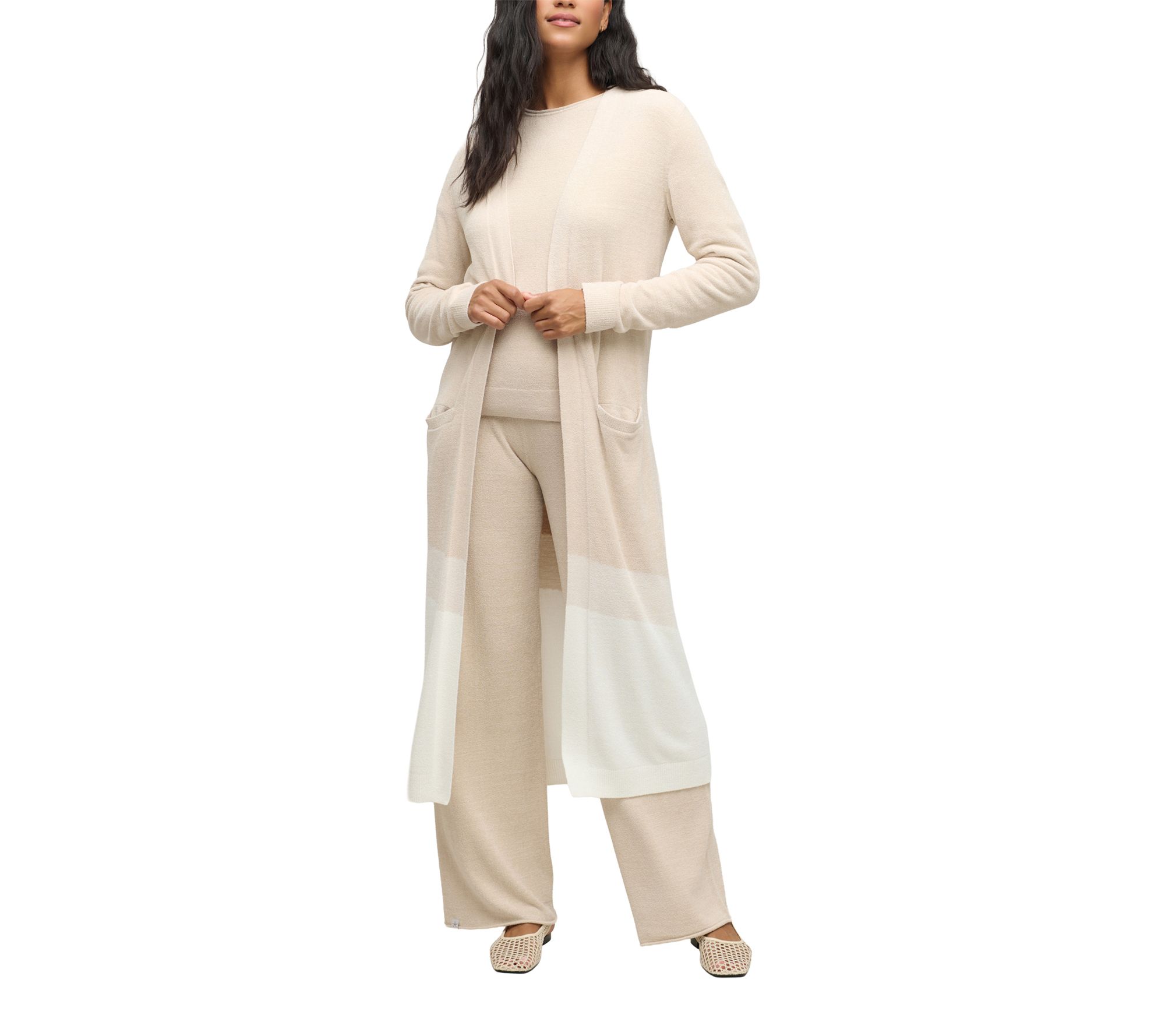 Barefoot Dreams CozyChic Ultra Lite Wavy Colorb lock Long Cardi