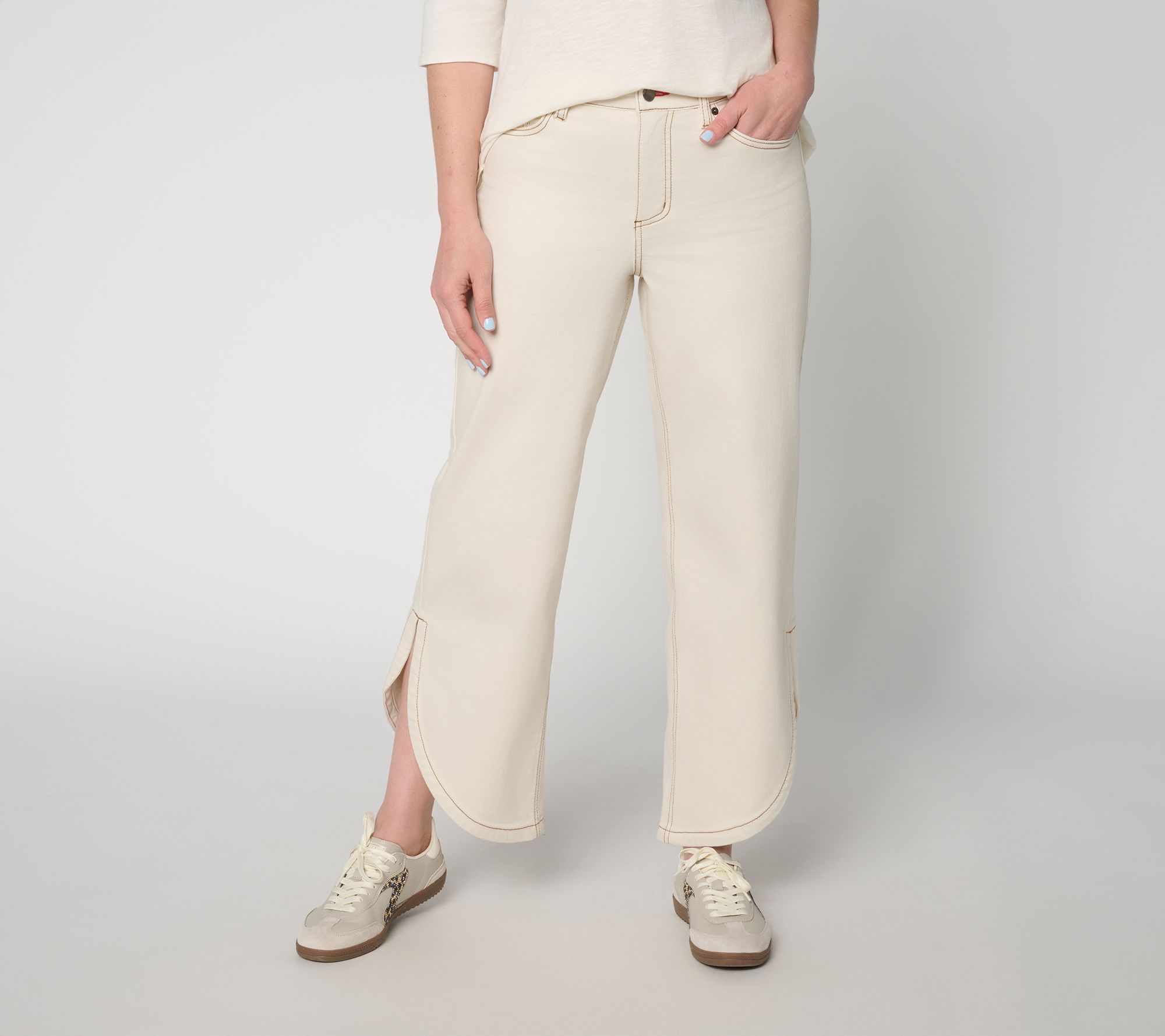 Peace Love World Regular Curved Tulip Hem Straight Jeans