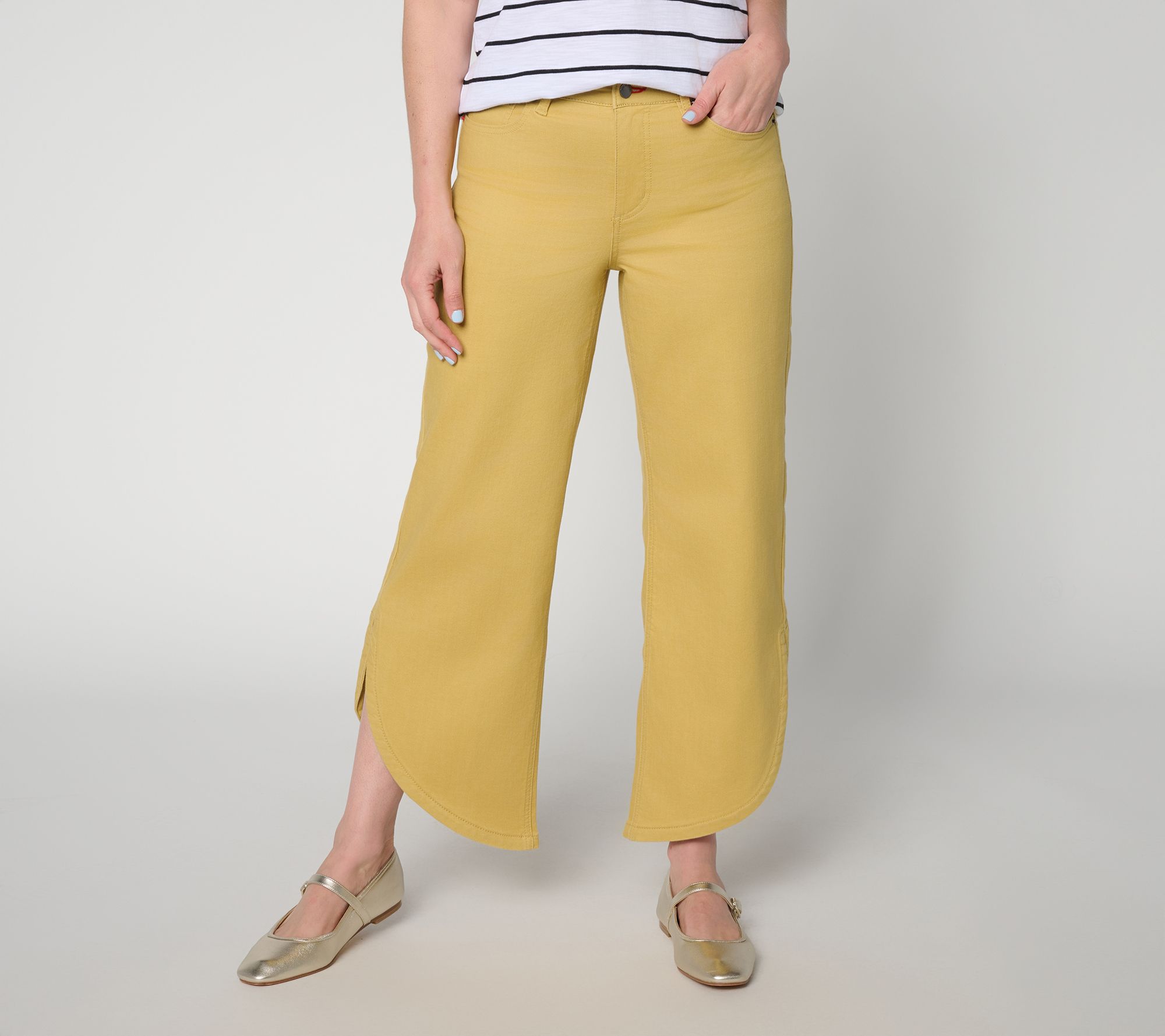 Peace Love World Regular Curved Tulip Hem Straight Jeans
