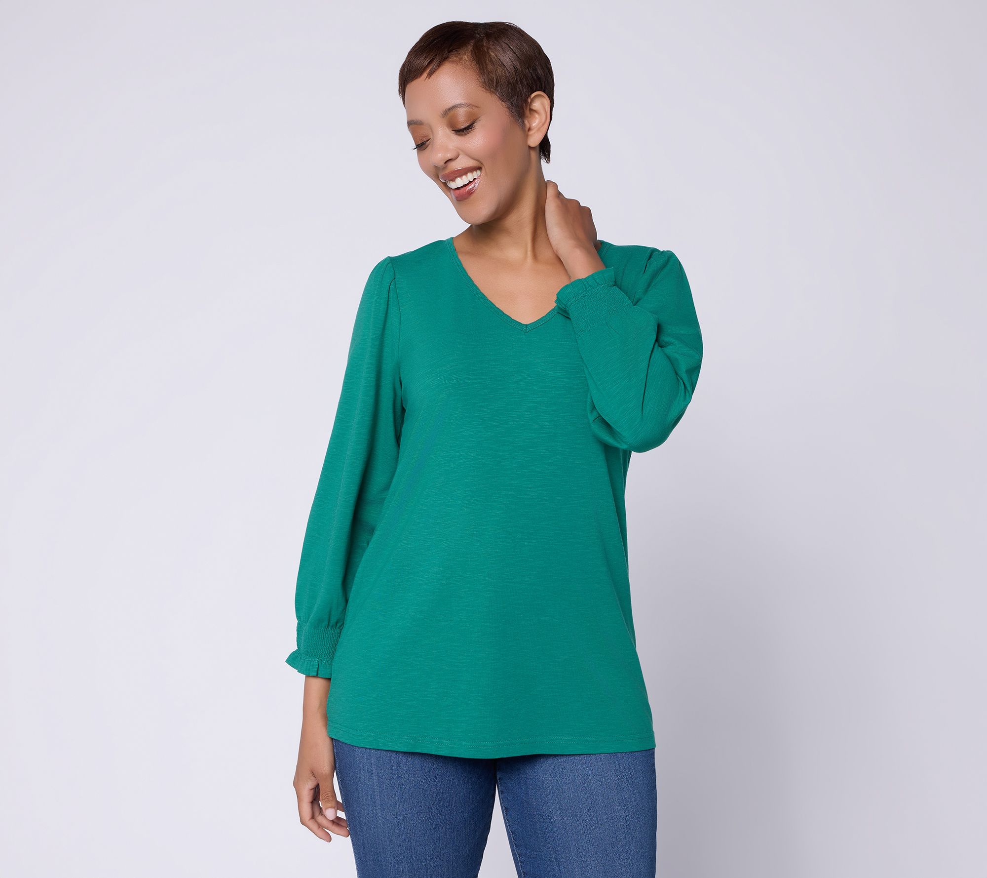 Ree by The Pioneer Woman Essentials Regular V Neck Tunic
