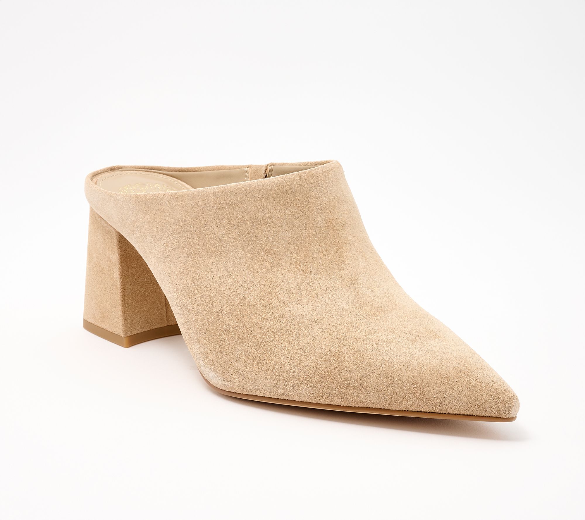  Vince Camuto Leather or Suede Heeled Mules - Salita
