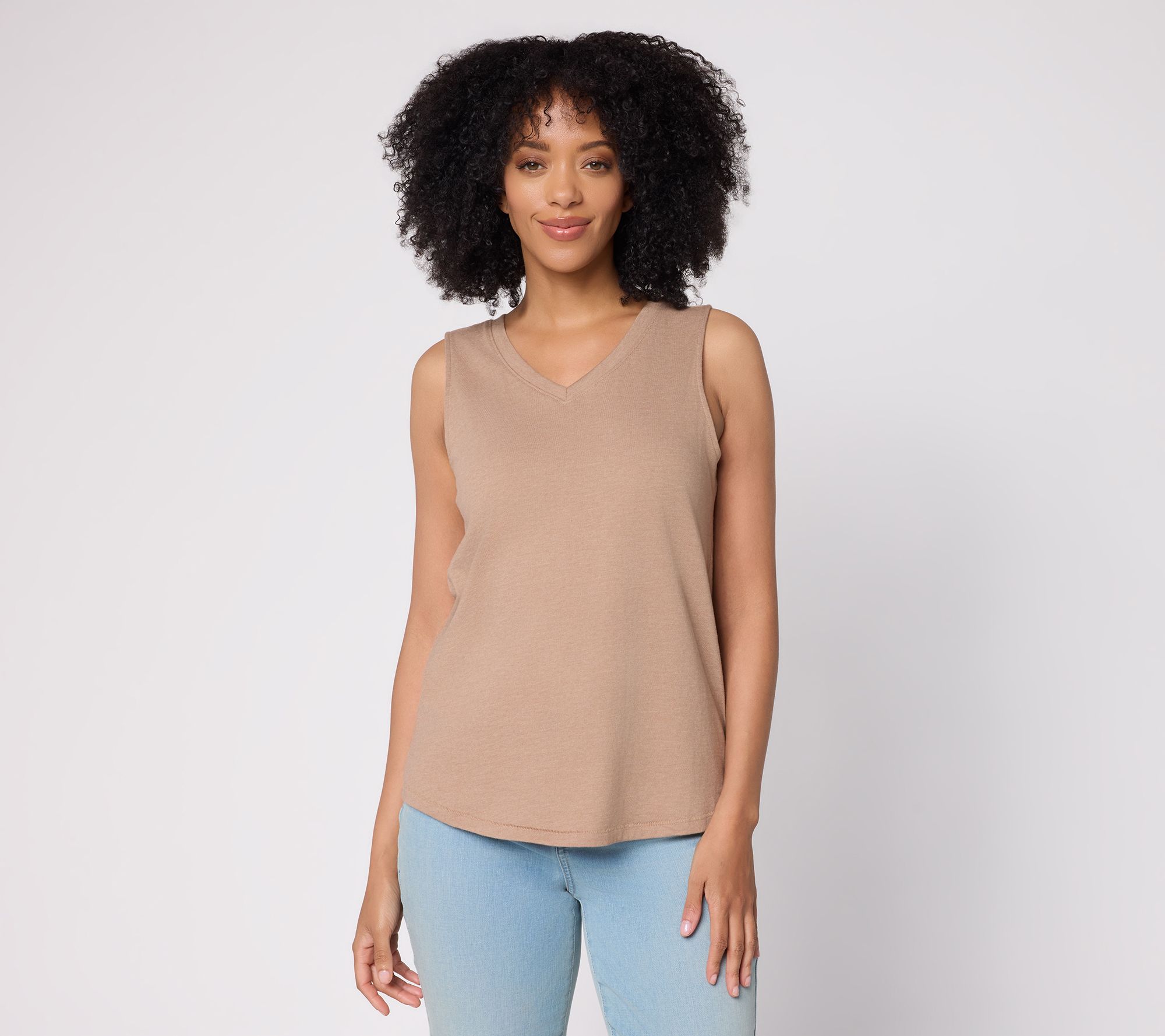 "As Is" AnyBody Heather Jersey V-Neck Tank Top