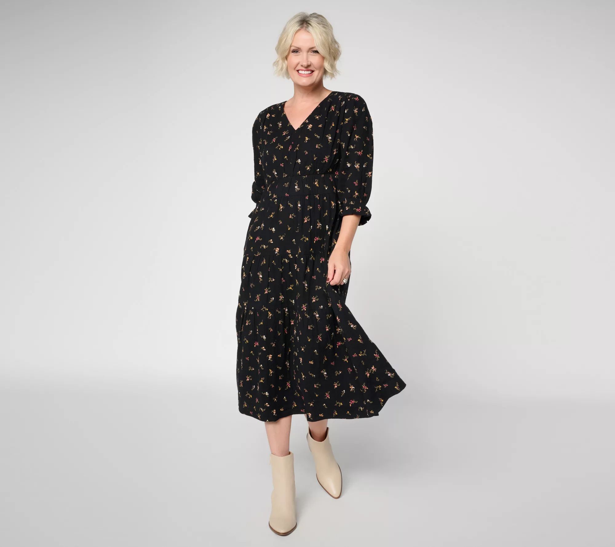 Ree by The Pioneer Woman Petite 100% Cotton Midi Dress