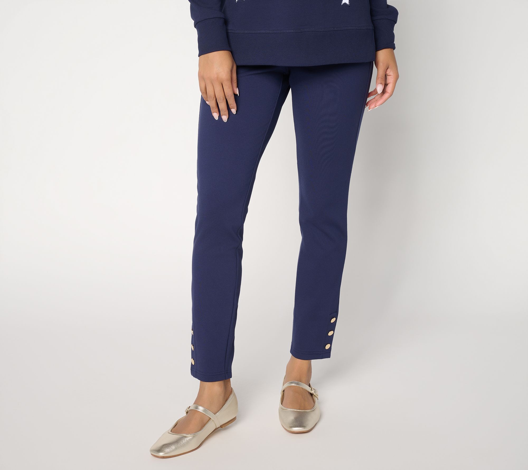 "As Is" Belle by Kim Gravel Reg Ponte Goldstone Ankle Pant