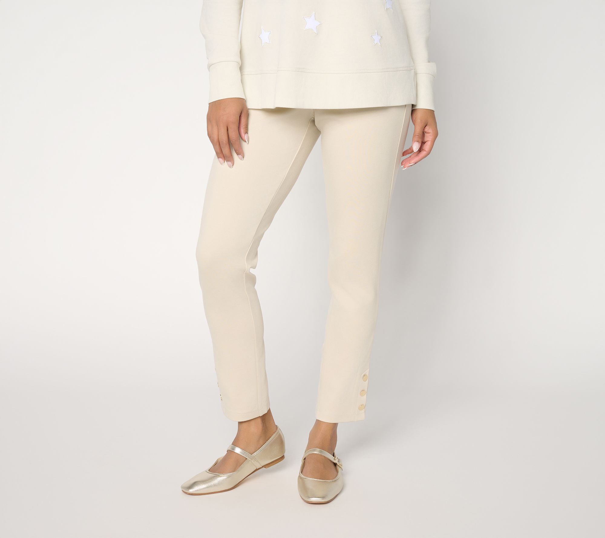 "As Is" Belle by Kim Gravel Reg Ponte Goldstone Ankle Pant