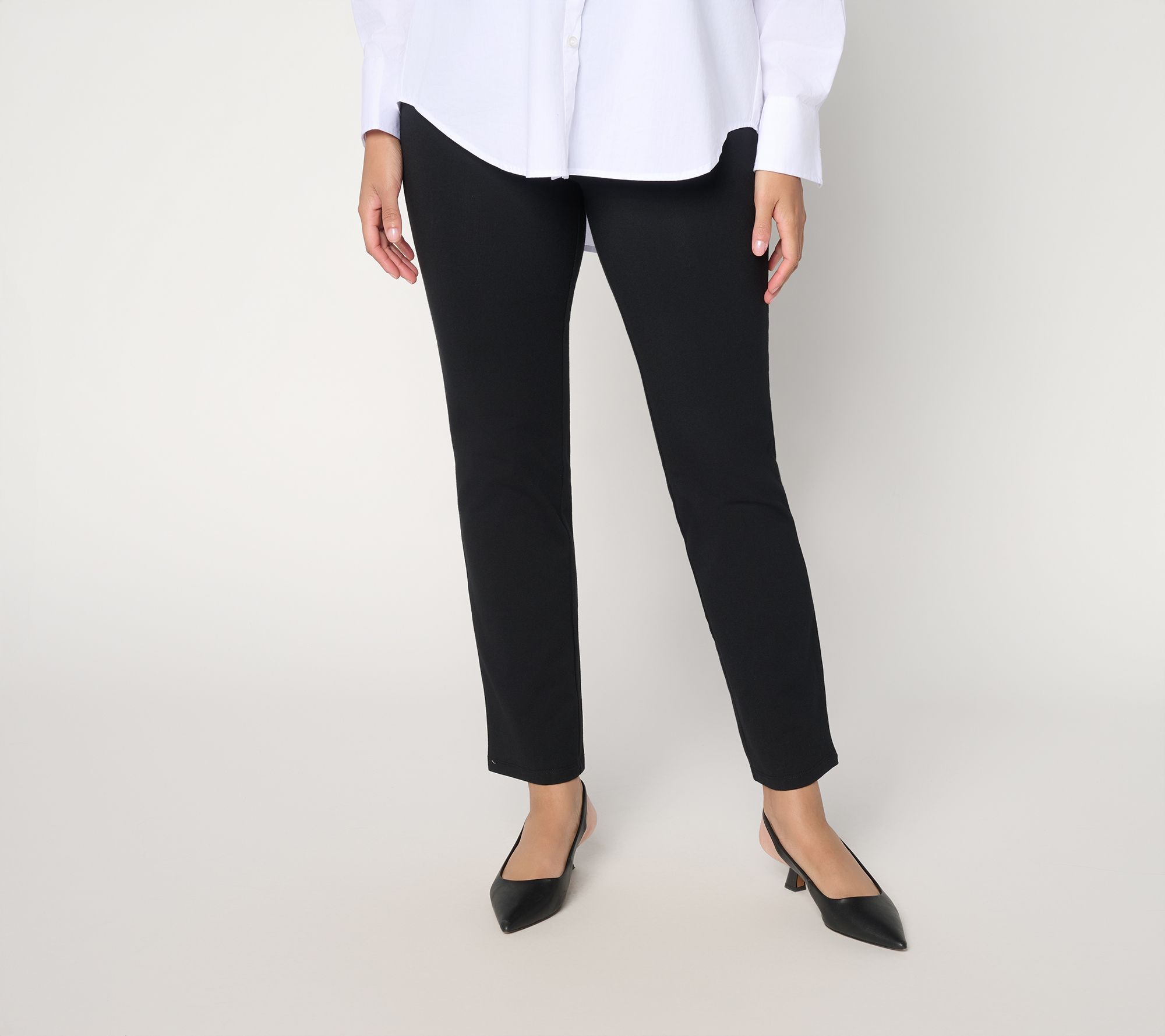 "As Is" Women with Control Petite 86/14 Straight Leg Ankle Icon Pant