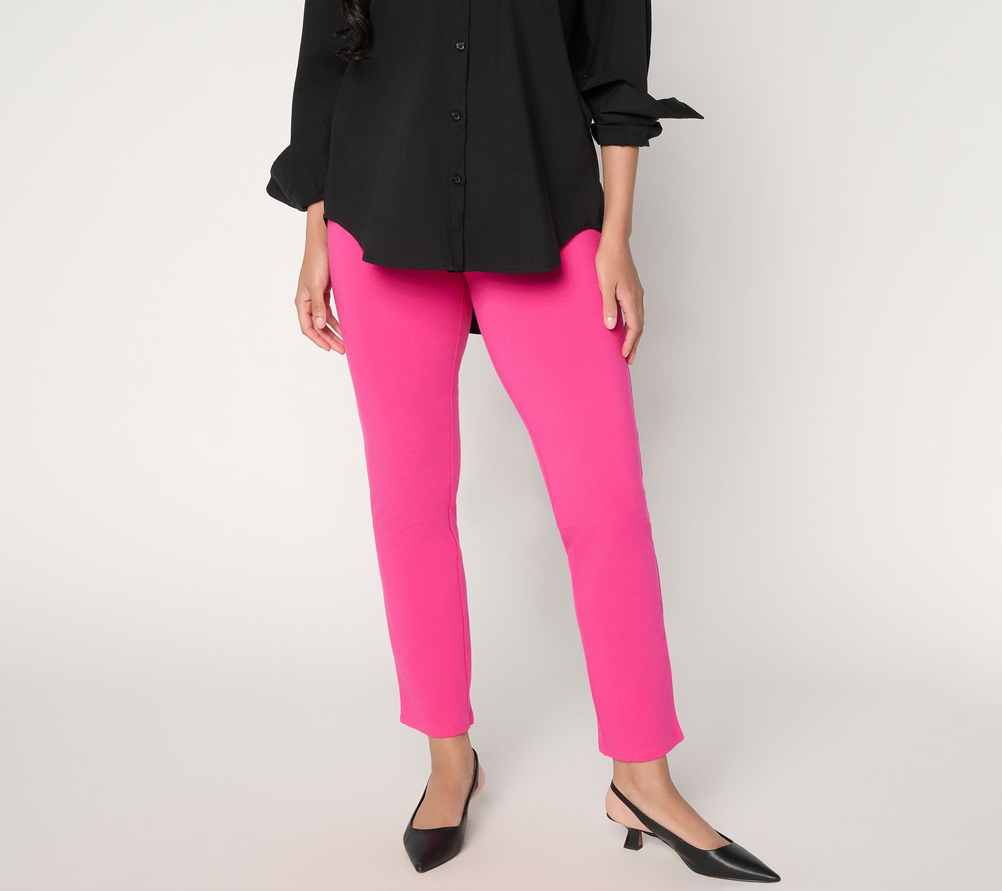 "As Is" Women with Control Petite 86/14 Straight Leg Ankle Icon Pant