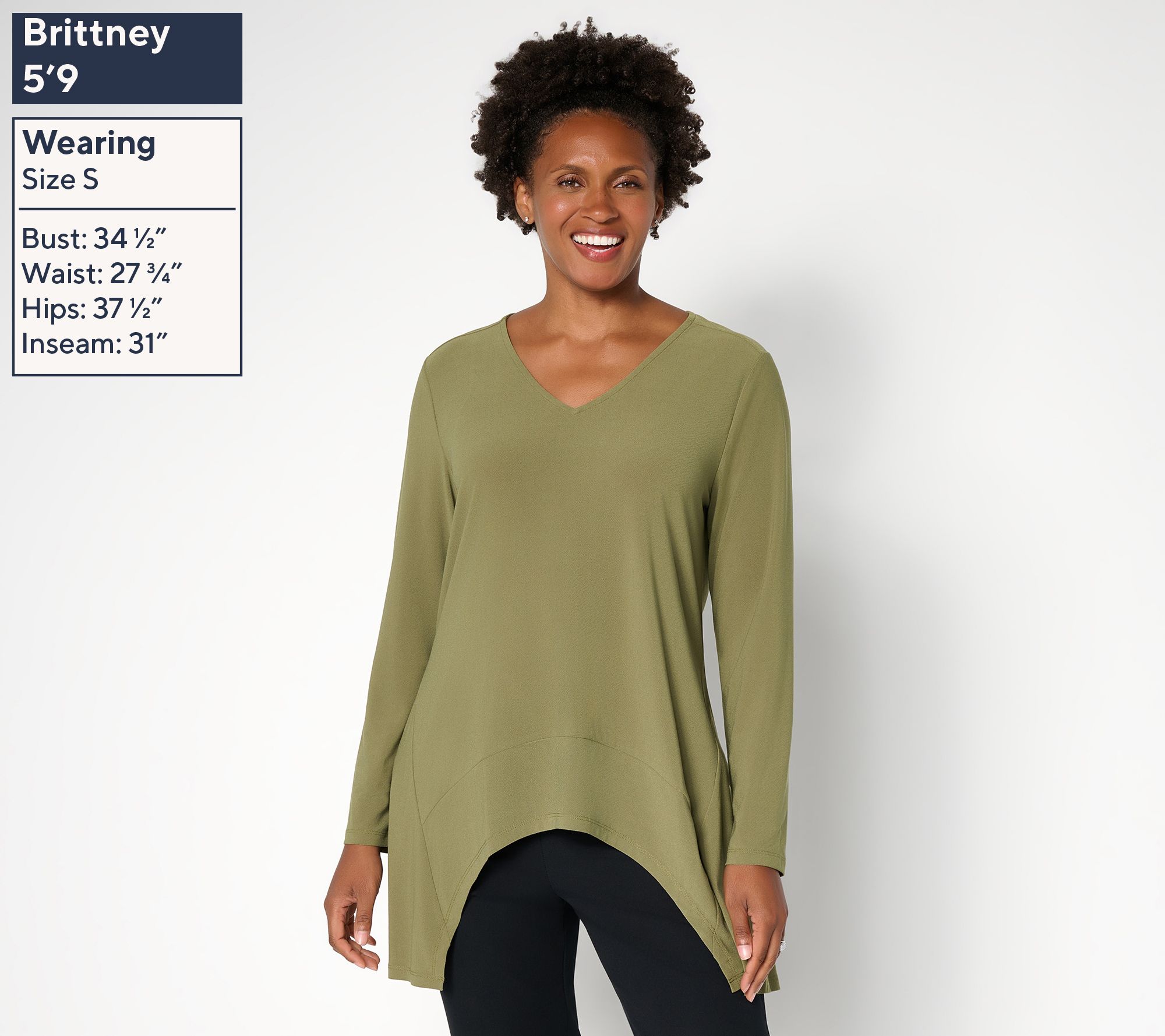 Women with Control Moss Crepe V-Neck Tunic | QVC