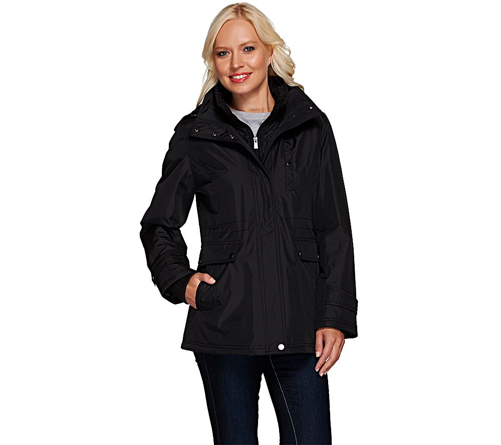 Liz Claiborne New York Zip Front Anorak Coat w/ Quilting - Page 1 — QVC.com