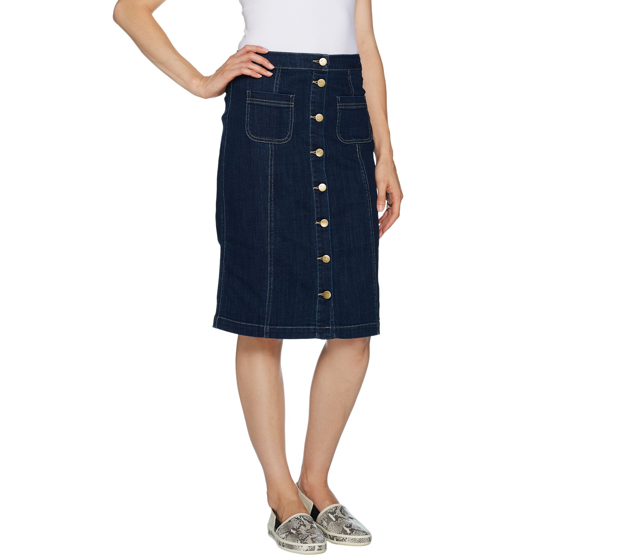 qvc denim skirts