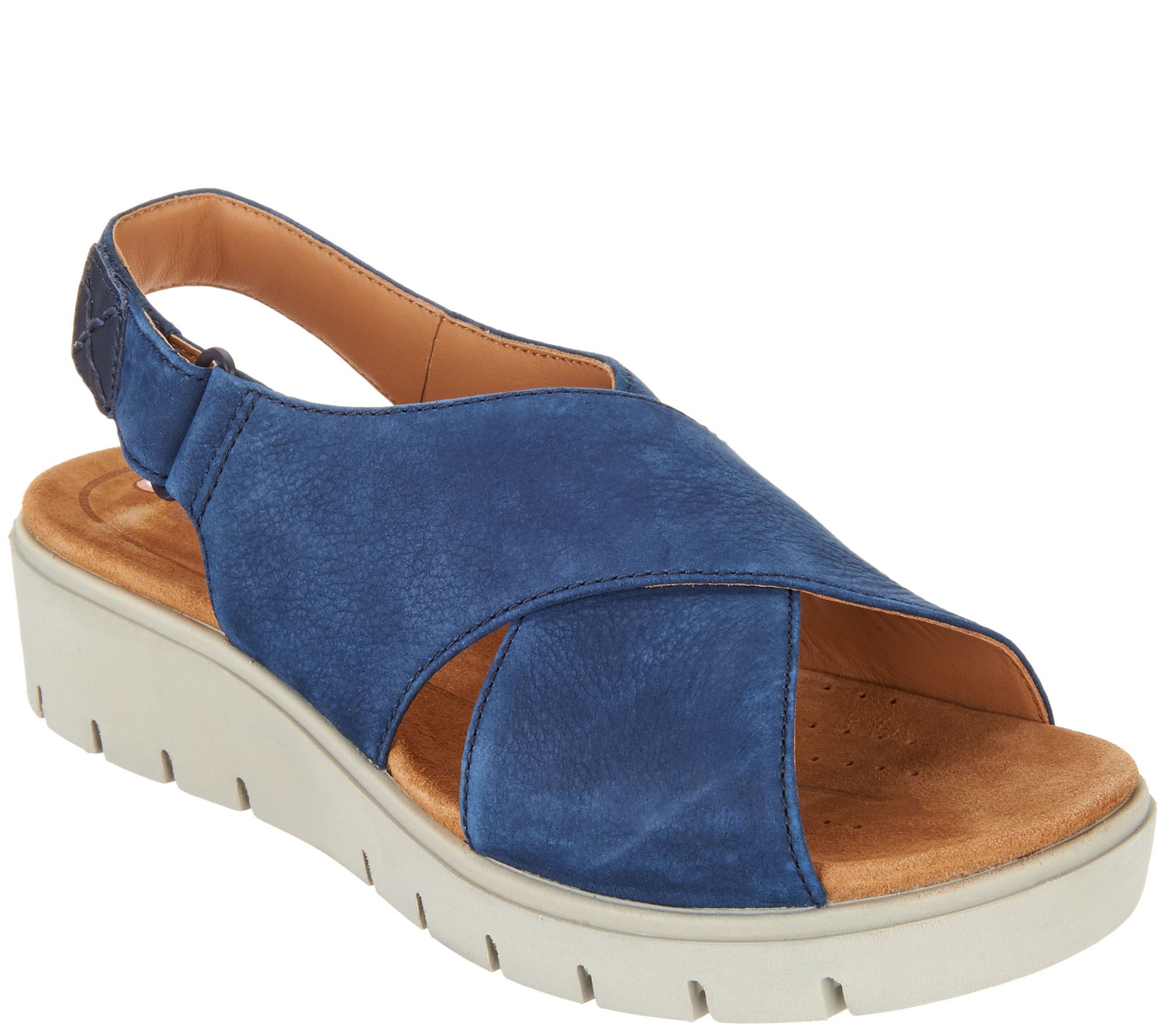 Clarks UnStructured Leather Low Wedge 