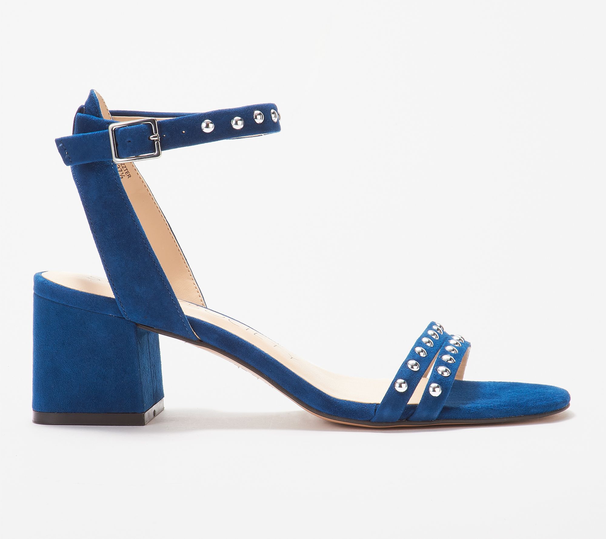 Sole Society Suede Ankle Strap Sandals with Studs- Hezzter - QVC.com