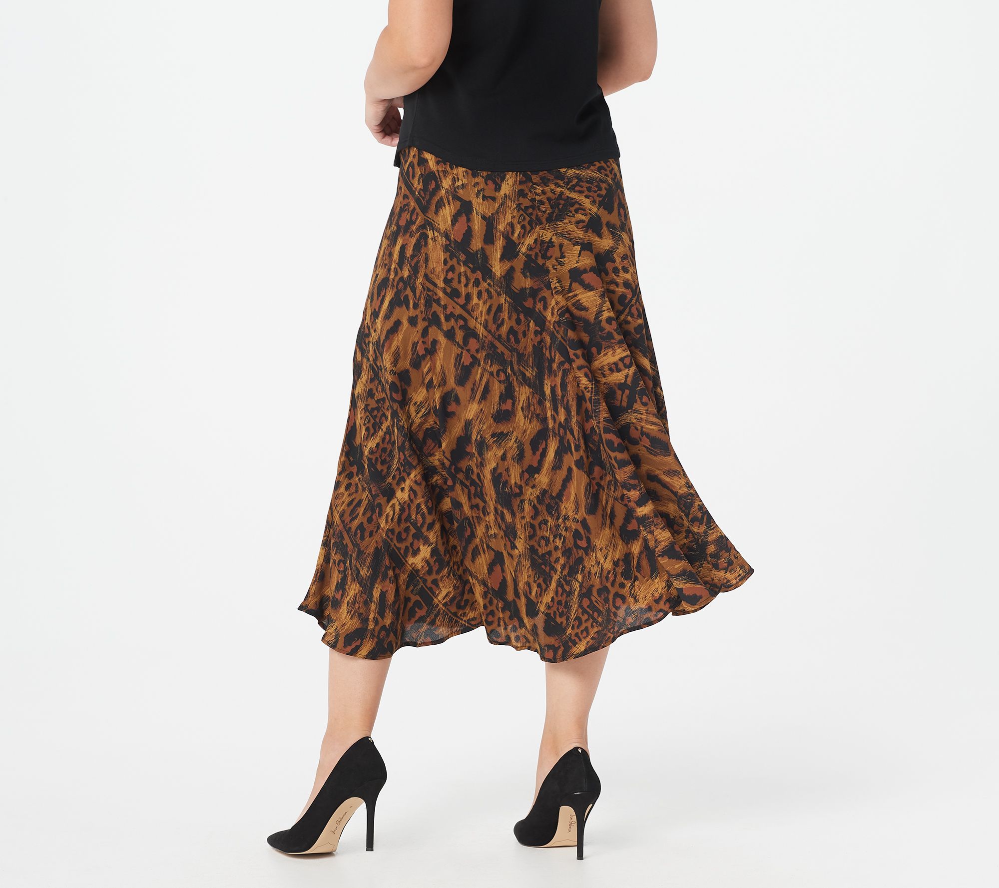 Bob Mackie Painterly Leopard Print Pull-On Maxi Skirt - QVC.com