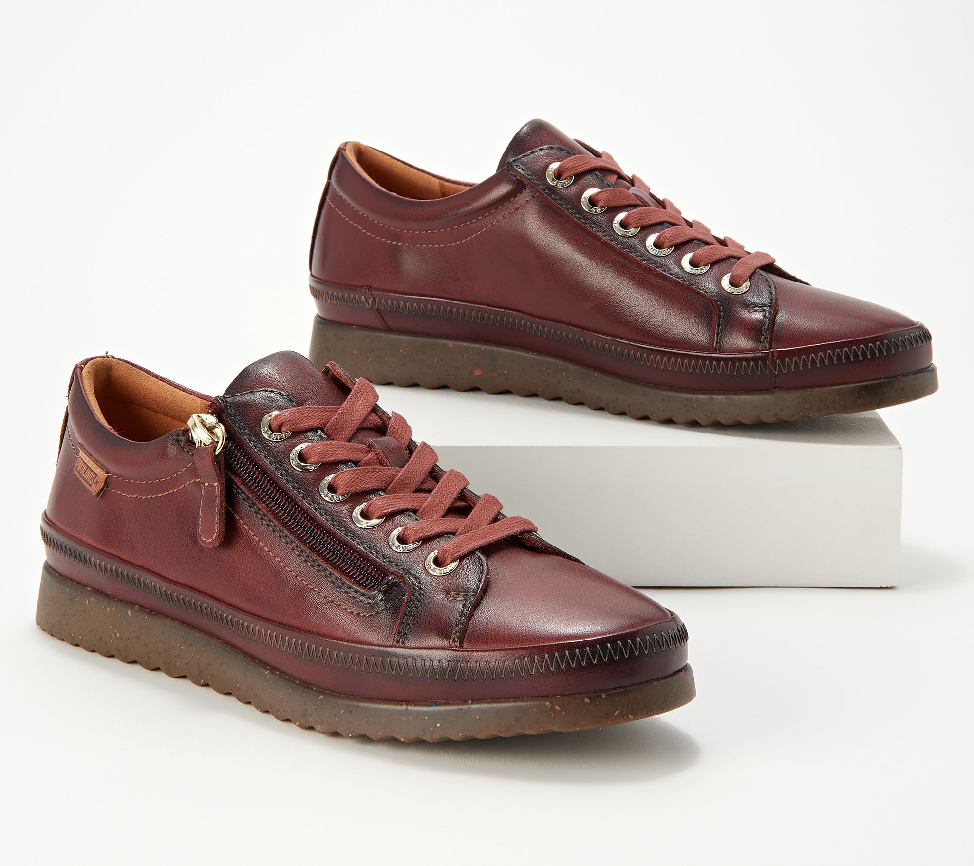 Pikolinos Leather Lace-Up Sneakers - Mallorca - QVC.com