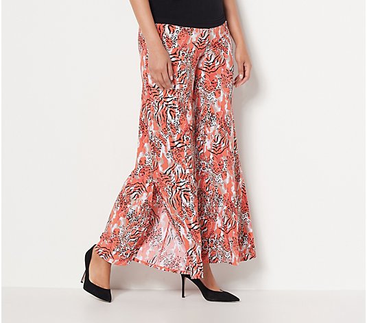 Women with Control Petite Printed Wide Leg Pant Soft Pants