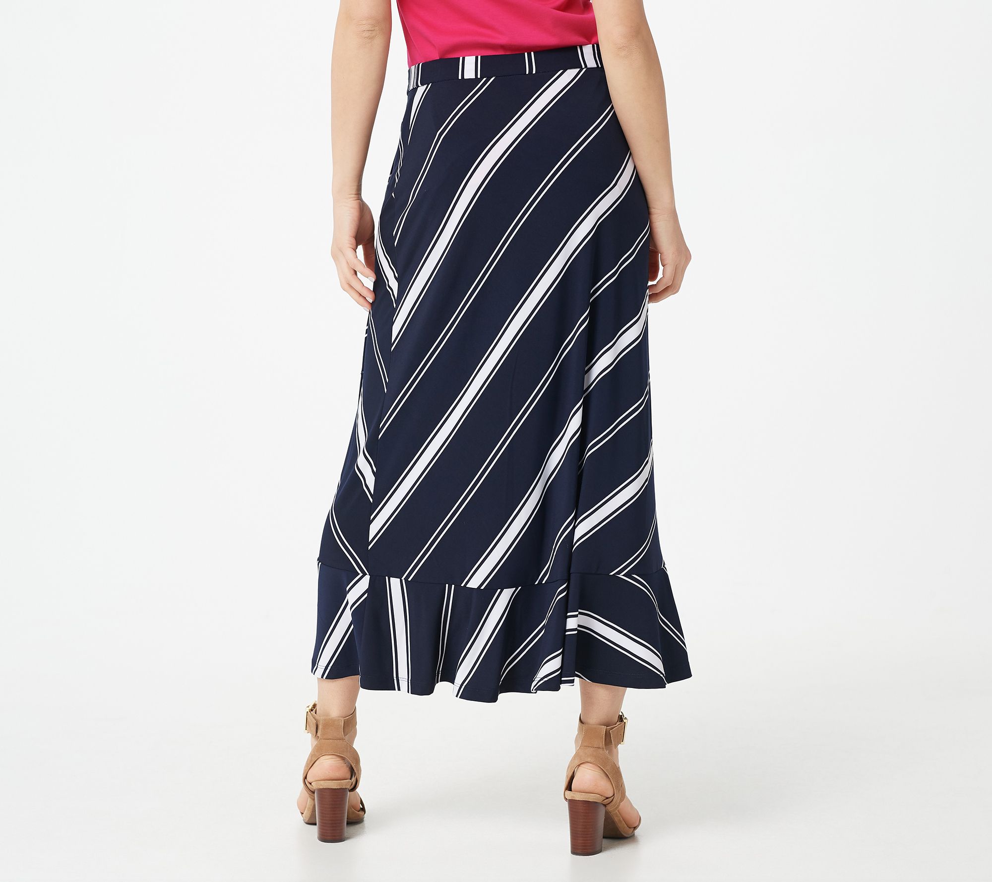 Susan Graver Printed Liquid Knit Midi Skirt - QVC.com