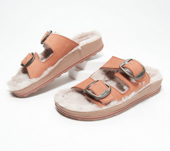 Fantasy Sandals Leather Faux Fur Sandals - Despoina Cozy - A457895