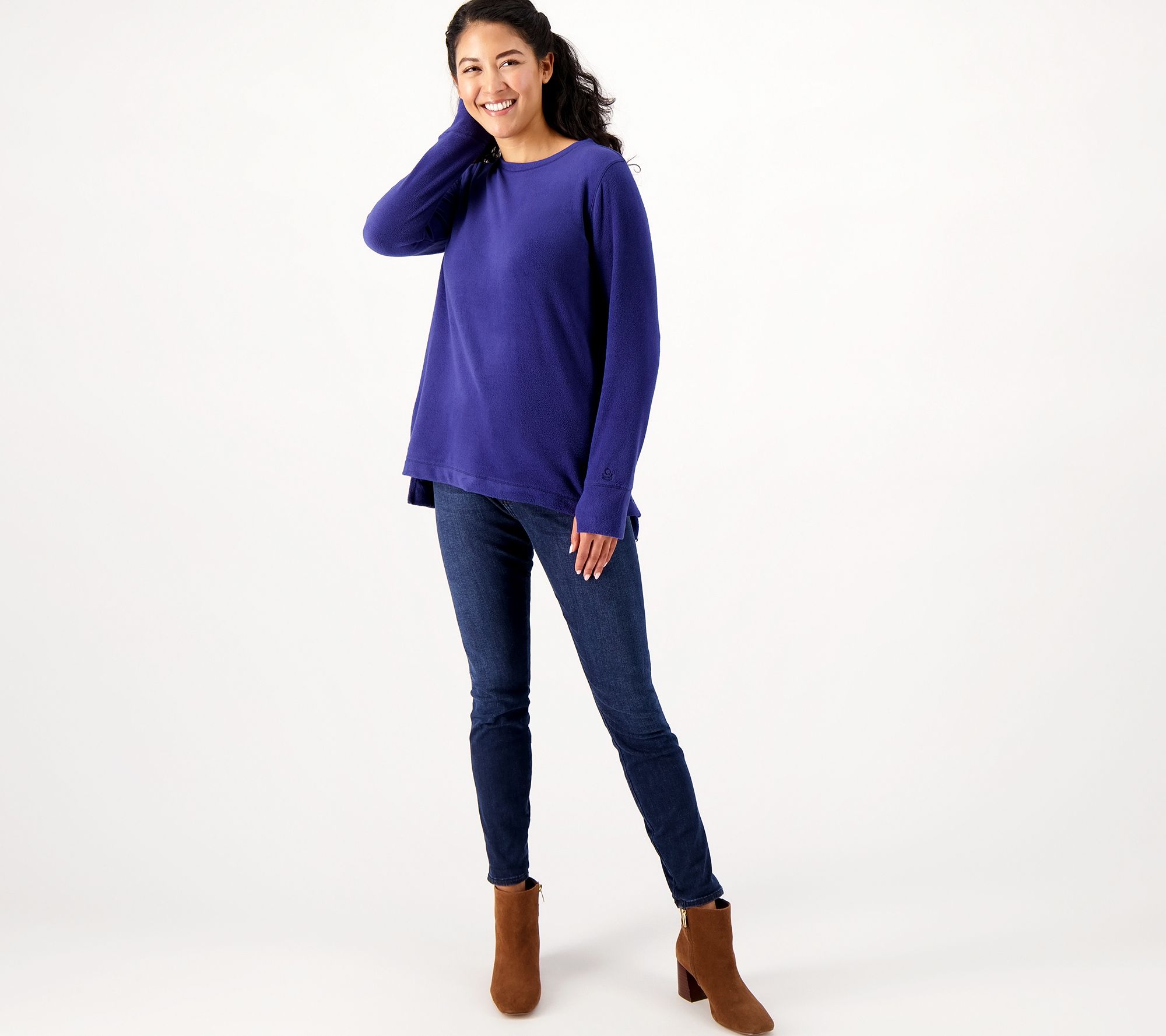 Cuddl Duds Fleecewear with Stretch Crew Neck Tops Set of Two - QVC.com