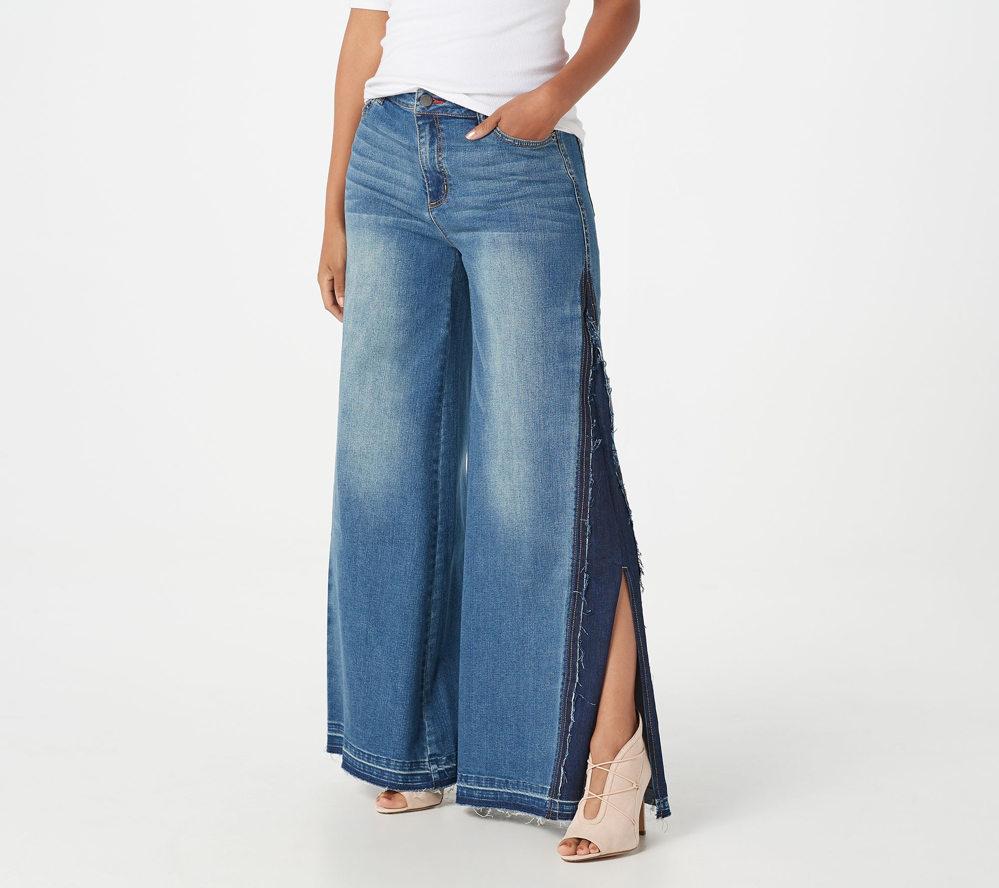 As Is Peace Love World Petite Super Wide Leg Jeans 