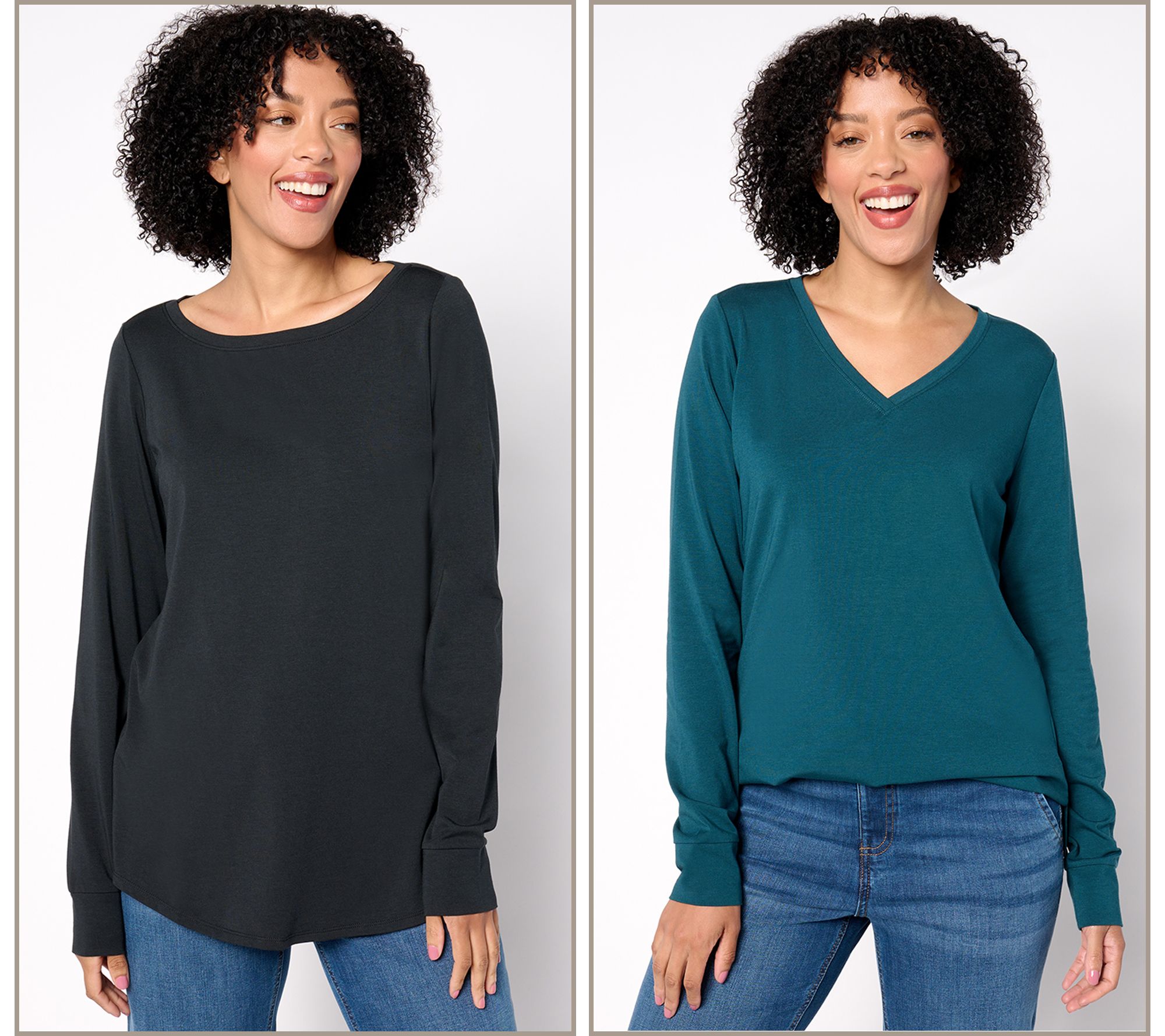 Belle by Kim Gravel TripleLuxe Knit Set of 2 Tops