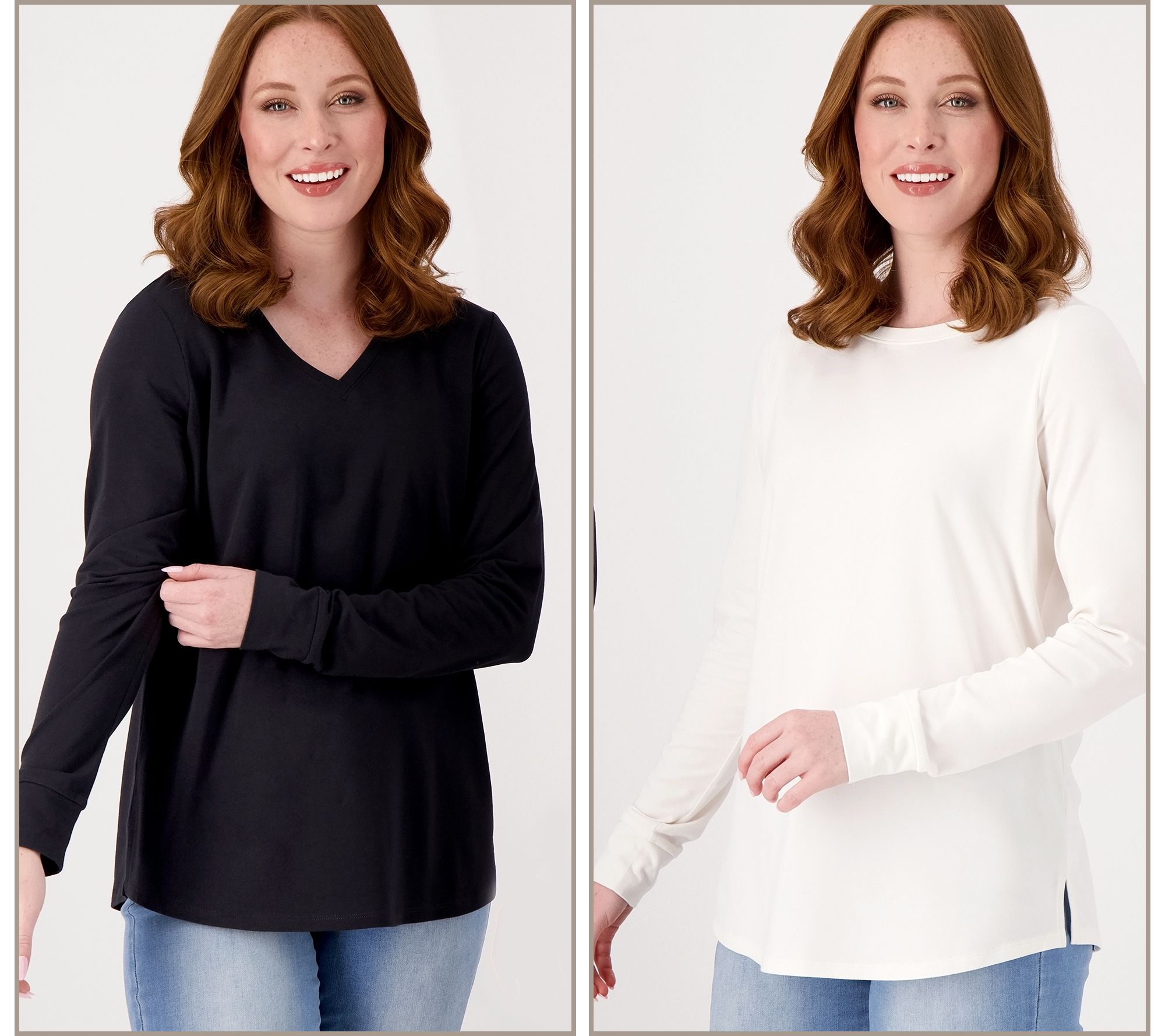 Belle by Kim Gravel TripleLuxe Knit Set of 2 Tops