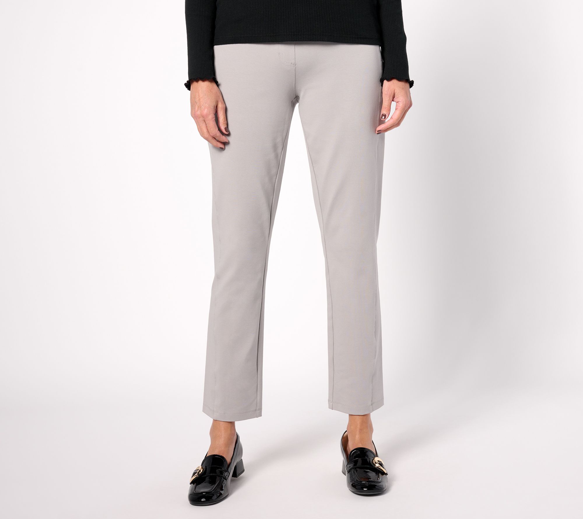 "As Is" Susan Graver Weekend Petite Premium Stretch Slim- Leg Ankle Pants