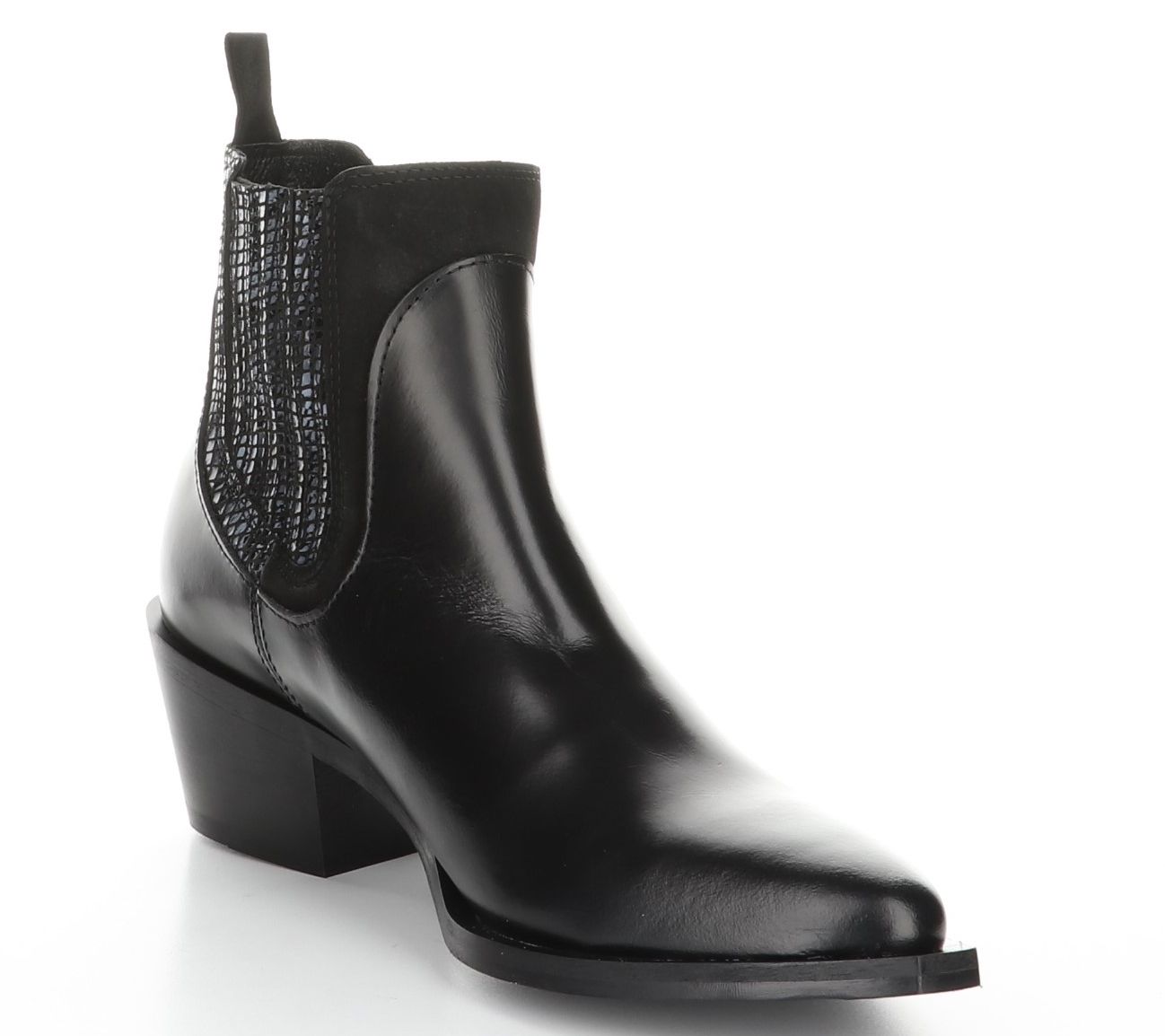 black rubber heel boots