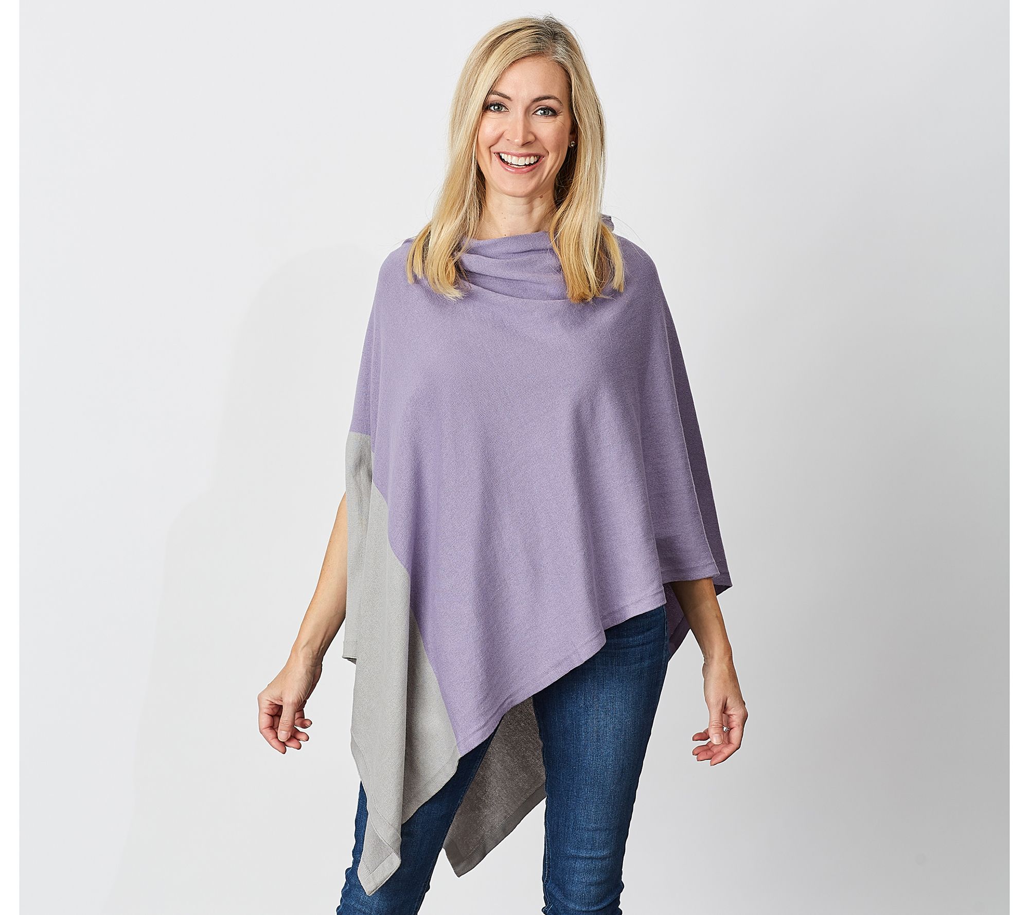 Tickled Pink Colorblock Cotton Poncho