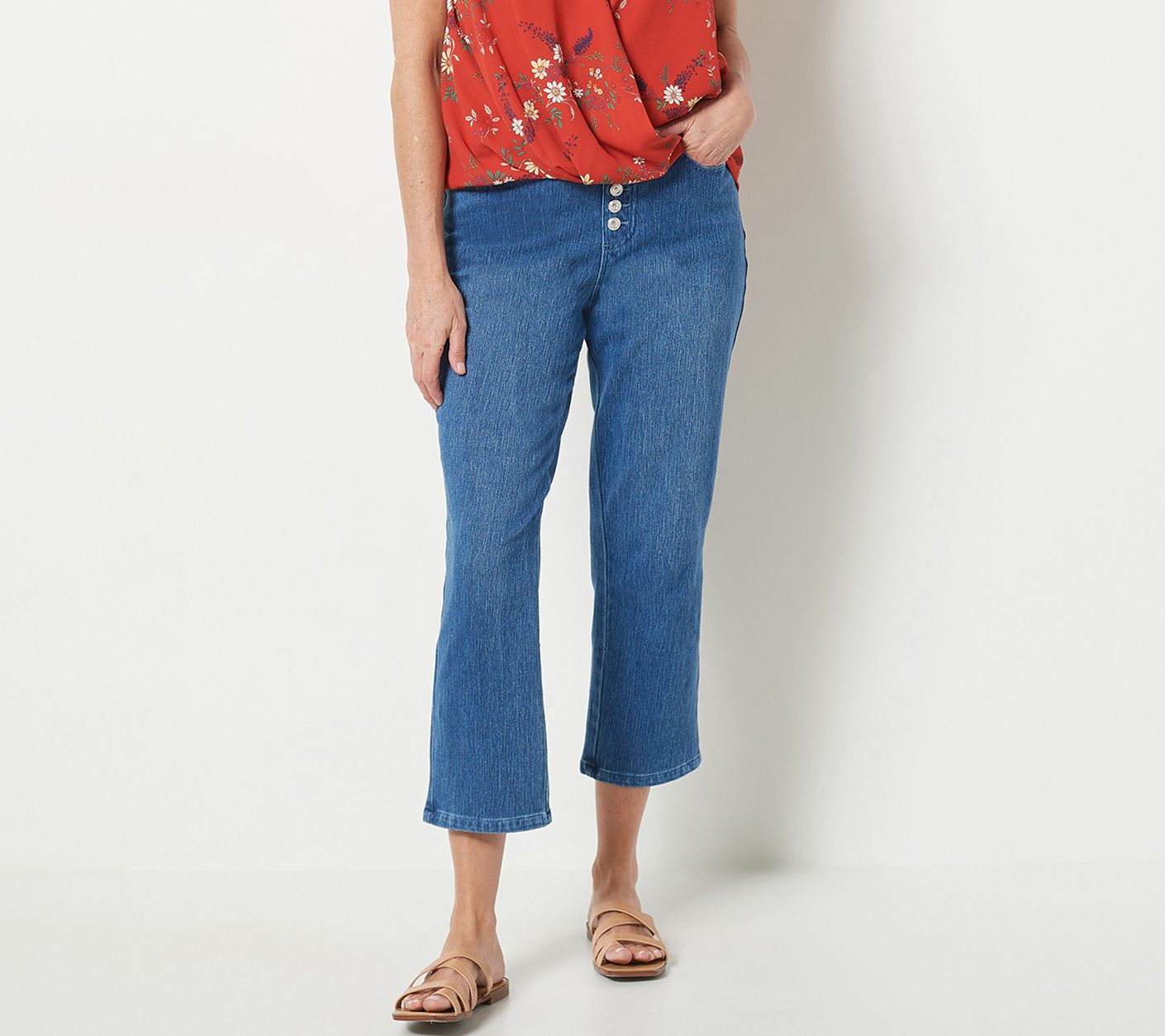 "As Is" Belle by Kim Gravel Regular Flexibelle Crop Jeans