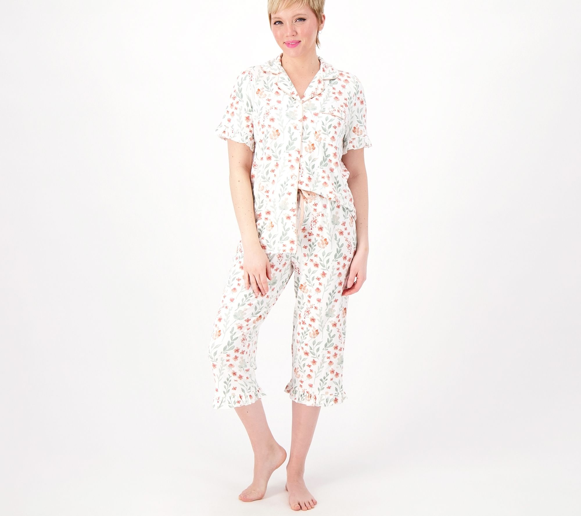 Dreams & Co. Women's Plus Size 2-Piece Capri Pj Set Pajamas - M