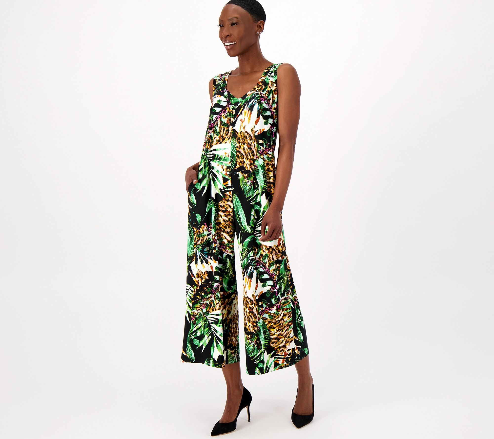 Attitudes by Renee Petite Global ILLUSION WAIST Jumpsuit